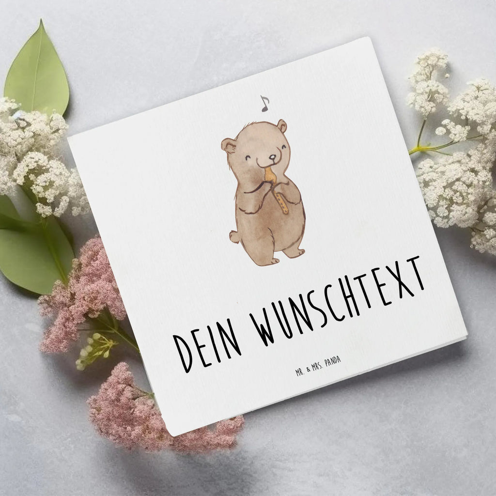 Personalisierte Deluxe Karte Bär Blockflöte Personalisierte Grußkarte, Personalisiertere Klappkarte, Personalisierte Einladungskarte, Personalisierte Glückwunschkarte, Personalisierte Hochzeitskarte, Personalisierte Geburtstagskarte, Grußkarte mit Namen, Grußkarte selber drucken, Grußkarte selbst gestalten, Grußkarte mit persönlichen Nachrichten, Grußkarte als Geldgeschenk, Grußkarten personalisiert, Personalisierte Karte, Instrumente, Geschenke Musiker, Musikliebhaber, Bär, Blockflöte, Früherziehung, Ensemble, Flöte, Blasinstrument