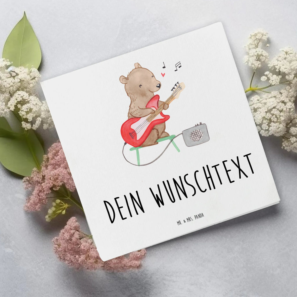 Personalisierte Deluxe Karte Bär E-Gitarre Personalisierte Grußkarte, Personalisiertere Klappkarte, Personalisierte Einladungskarte, Personalisierte Glückwunschkarte, Personalisierte Hochzeitskarte, Personalisierte Geburtstagskarte, Grußkarte mit Namen, Grußkarte selber drucken, Grußkarte selbst gestalten, Grußkarte mit persönlichen Nachrichten, Grußkarte als Geldgeschenk, Grußkarten personalisiert, Personalisierte Karte, Instrumente, Geschenke Musiker, Musikliebhaber, Bär, E-Gitarre, Band, Gitarre, Verstärker, Solo