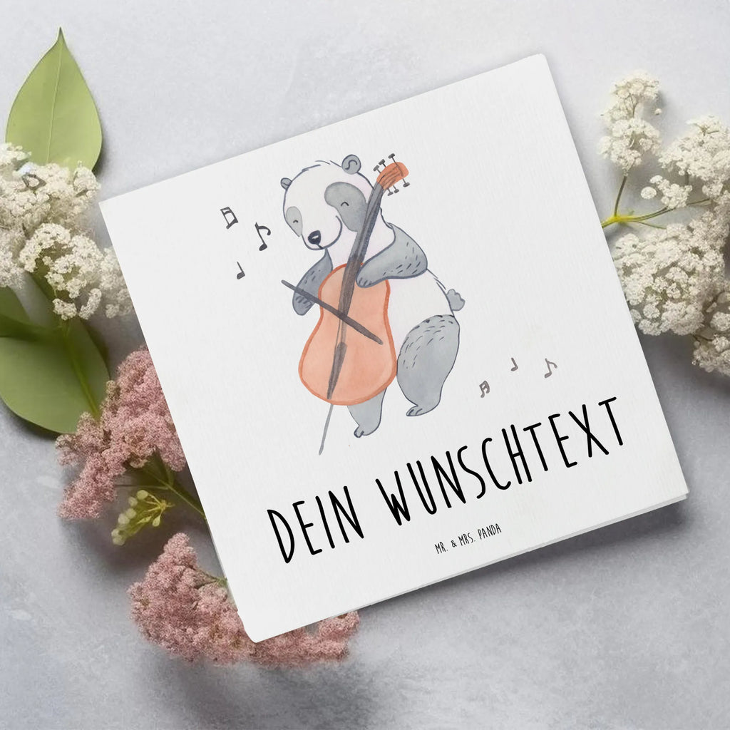 Personalisierte Deluxe Karte Panda Cello Personalisierte Grußkarte, Personalisiertere Klappkarte, Personalisierte Einladungskarte, Personalisierte Glückwunschkarte, Personalisierte Hochzeitskarte, Personalisierte Geburtstagskarte, Grußkarte mit Namen, Grußkarte selber drucken, Grußkarte selbst gestalten, Grußkarte mit persönlichen Nachrichten, Grußkarte als Geldgeschenk, Grußkarten personalisiert, Personalisierte Karte, Instrumente, Geschenke Musiker, Musikliebhaber, Panda, Cello, Streicher, Orchester, Kammermusik, Barock, Klassik, Bogen, Saiteninstrument