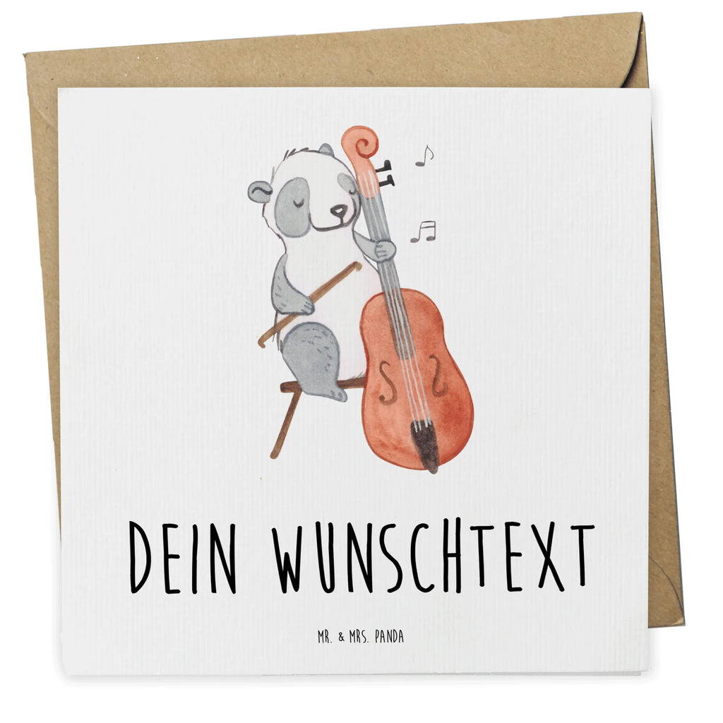 Personalisierte Deluxe Karte Panda Kontrabass Personalisierte Grußkarte, Personalisiertere Klappkarte, Personalisierte Einladungskarte, Personalisierte Glückwunschkarte, Personalisierte Hochzeitskarte, Personalisierte Geburtstagskarte, Grußkarte mit Namen, Grußkarte selber drucken, Grußkarte selbst gestalten, Grußkarte mit persönlichen Nachrichten, Grußkarte als Geldgeschenk, Grußkarten personalisiert, Personalisierte Karte, Instrumente, Geschenke Musiker, Musikliebhaber, Panda, Kontrabass, Streicher, Orchester, Bassinstrument, Klassik, Ensemble