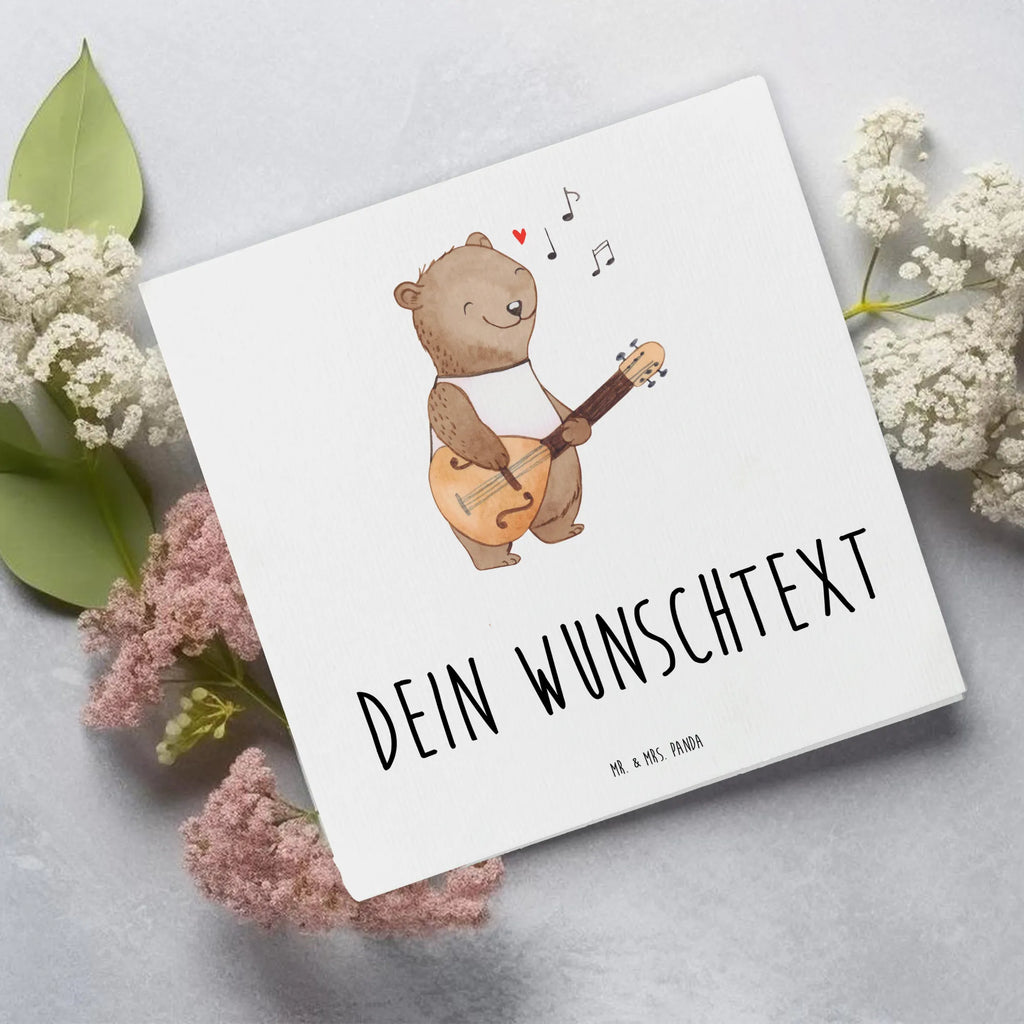 Personalisierte Deluxe Karte Bär Mandoline Personalisierte Grußkarte, Personalisiertere Klappkarte, Personalisierte Einladungskarte, Personalisierte Glückwunschkarte, Personalisierte Hochzeitskarte, Personalisierte Geburtstagskarte, Grußkarte mit Namen, Grußkarte selber drucken, Grußkarte selbst gestalten, Grußkarte mit persönlichen Nachrichten, Grußkarte als Geldgeschenk, Grußkarten personalisiert, Personalisierte Karte, Instrumente, Geschenke Musiker, Musikliebhaber, Bär, Mandoline, Zupfinstrument, Saiteninstrument, Barock, Klassik