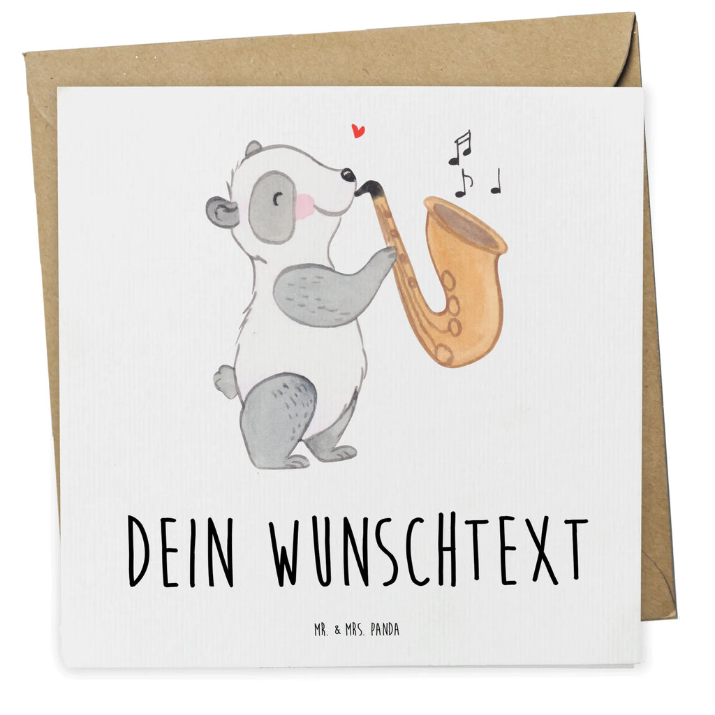 Personalisierte Deluxe Karte Panda Saxophon Personalisierte Grußkarte, Personalisiertere Klappkarte, Personalisierte Einladungskarte, Personalisierte Glückwunschkarte, Personalisierte Hochzeitskarte, Personalisierte Geburtstagskarte, Grußkarte mit Namen, Grußkarte selber drucken, Grußkarte selbst gestalten, Grußkarte mit persönlichen Nachrichten, Grußkarte als Geldgeschenk, Grußkarten personalisiert, Personalisierte Karte, Instrumente, Geschenke Musiker, Musikliebhaber, Panda, Saxophon, Holzbläser, Orchester, Bigband, Jazz