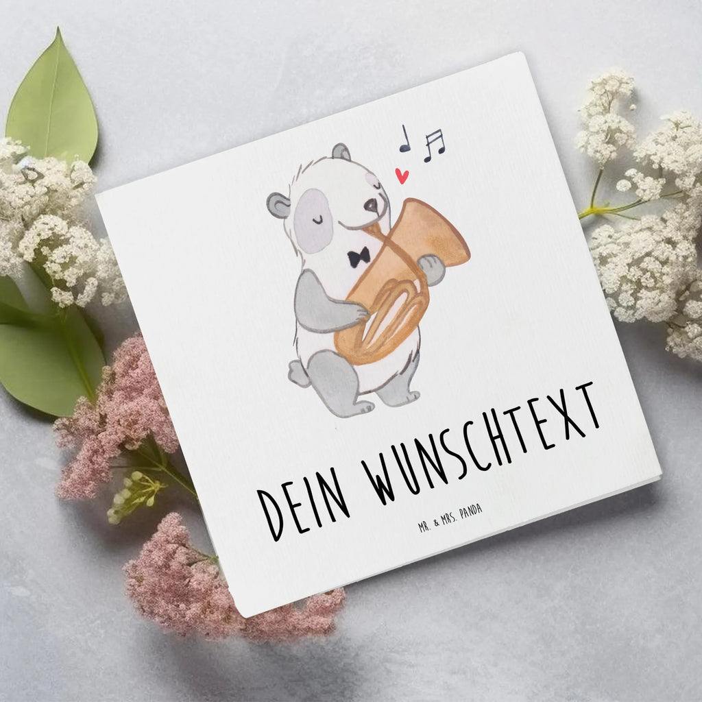 Personalisierte Deluxe Karte Panda Tenorhorn Personalisierte Grußkarte, Personalisiertere Klappkarte, Personalisierte Einladungskarte, Personalisierte Glückwunschkarte, Personalisierte Hochzeitskarte, Personalisierte Geburtstagskarte, Grußkarte mit Namen, Grußkarte selber drucken, Grußkarte selbst gestalten, Grußkarte mit persönlichen Nachrichten, Grußkarte als Geldgeschenk, Grußkarten personalisiert, Personalisierte Karte, Instrumente, Geschenke Musiker, Musikliebhaber, Panda, Tenorhorn, Horn, Blechblasinstrument, Orchester, Ventil, Flügelhorn