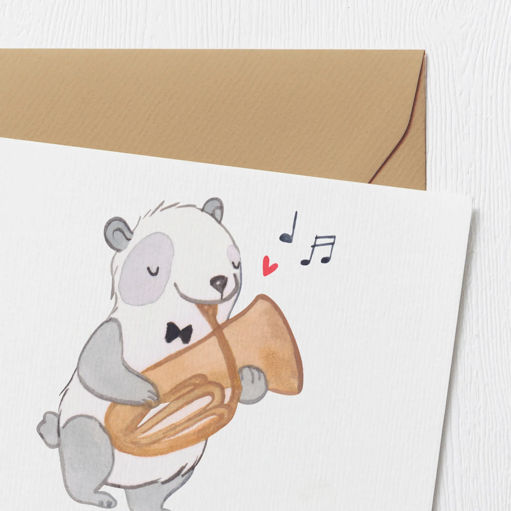 Personalisierte Deluxe Karte Panda Tenorhorn Personalisierte Grußkarte, Personalisiertere Klappkarte, Personalisierte Einladungskarte, Personalisierte Glückwunschkarte, Personalisierte Hochzeitskarte, Personalisierte Geburtstagskarte, Grußkarte mit Namen, Grußkarte selber drucken, Grußkarte selbst gestalten, Grußkarte mit persönlichen Nachrichten, Grußkarte als Geldgeschenk, Grußkarten personalisiert, Personalisierte Karte, Instrumente, Geschenke Musiker, Musikliebhaber, Panda, Tenorhorn, Horn, Blechblasinstrument, Orchester, Ventil, Flügelhorn