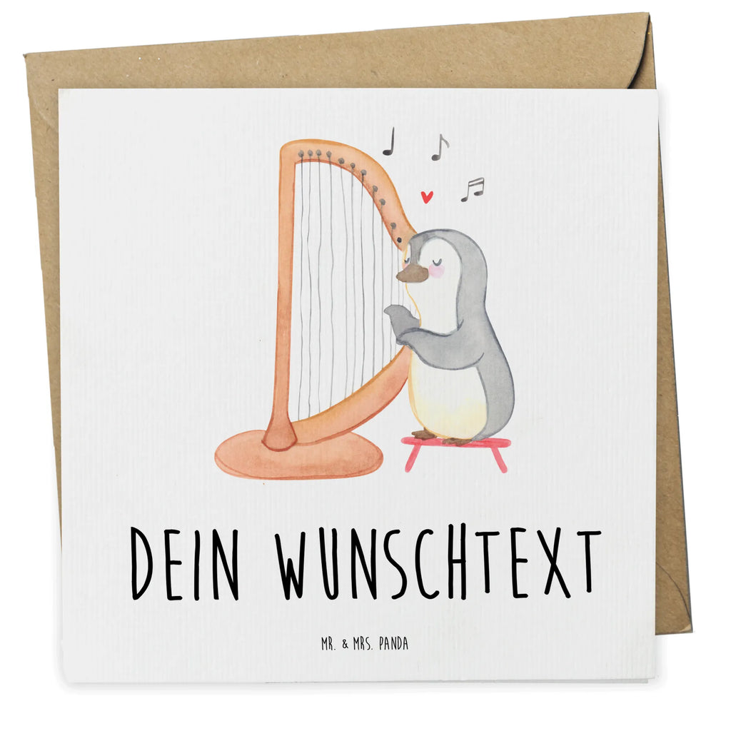 Personalisierte Deluxe Karte Pinguin Harfe Personalisierte Grußkarte, Personalisiertere Klappkarte, Personalisierte Einladungskarte, Personalisierte Glückwunschkarte, Personalisierte Hochzeitskarte, Personalisierte Geburtstagskarte, Grußkarte mit Namen, Grußkarte selber drucken, Grußkarte selbst gestalten, Grußkarte mit persönlichen Nachrichten, Grußkarte als Geldgeschenk, Grußkarten personalisiert, Personalisierte Karte, Instrumente, Geschenke Musiker, Musikliebhaber, Pinguin, Harfe, Konzertharfe, Hochzeit, Zupfinstrument, Saiteninstrument, Klassik