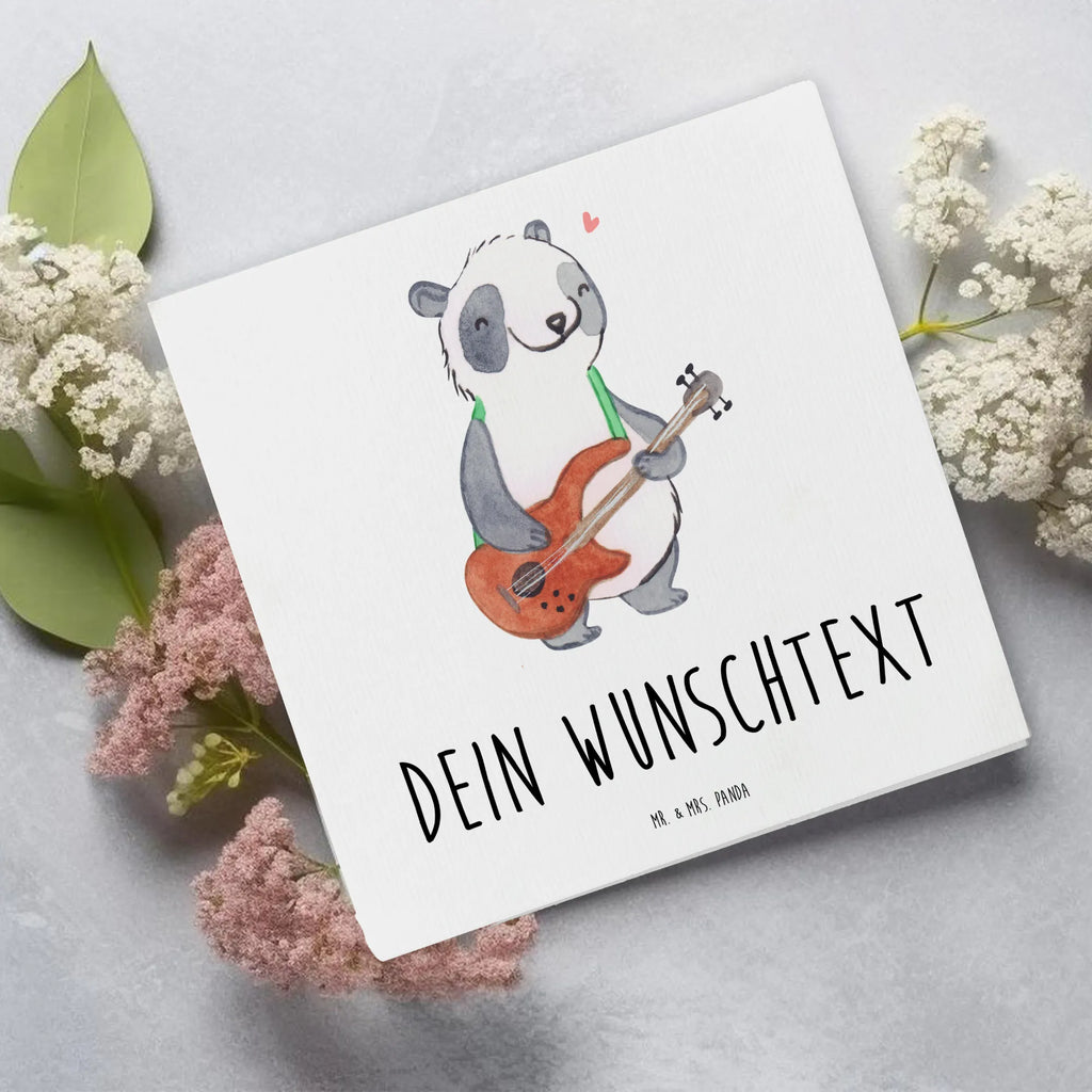 Personalisierte Deluxe Karte Panda Bassgitarre Personalisierte Grußkarte, Personalisiertere Klappkarte, Personalisierte Einladungskarte, Personalisierte Glückwunschkarte, Personalisierte Hochzeitskarte, Personalisierte Geburtstagskarte, Grußkarte mit Namen, Grußkarte selber drucken, Grußkarte selbst gestalten, Grußkarte mit persönlichen Nachrichten, Grußkarte als Geldgeschenk, Grußkarten personalisiert, Personalisierte Karte, Instrumente, Geschenke Musiker, Musikliebhaber, Panda, Bassgitarre, E-Bass, Verstärker, Band