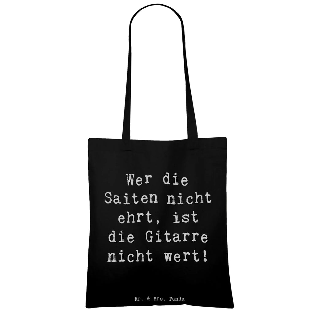 Tote bag Saying Wer die Saiten nicht ehrt, ist die Gitarre nicht wert! Beuteltasche, Beutel, Einkaufstasche, Jutebeutel, Stoffbeutel, Tasche, Shopper, Umhängetasche, Strandtasche, Schultertasche, Stofftasche, Tragetasche, Badetasche, Jutetasche, Einkaufstüte, Laptoptasche, Instrumente, Geschenke Musiker, Musikliebhaber