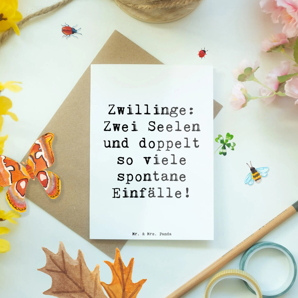 Grußkarte Spruch Zwillinge Abenteuer Grußkarte, Klappkarte, Einladungskarte, Glückwunschkarte, Hochzeitskarte, Geburtstagskarte, Karte, Ansichtskarten, Tierkreiszeichen, Sternzeichen, Horoskop, Astrologie, Aszendent