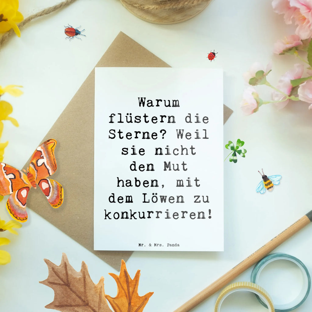 Grußkarte Spruch Sterne und Löwe Grußkarte, Klappkarte, Einladungskarte, Glückwunschkarte, Hochzeitskarte, Geburtstagskarte, Karte, Ansichtskarten, Tierkreiszeichen, Sternzeichen, Horoskop, Astrologie, Aszendent