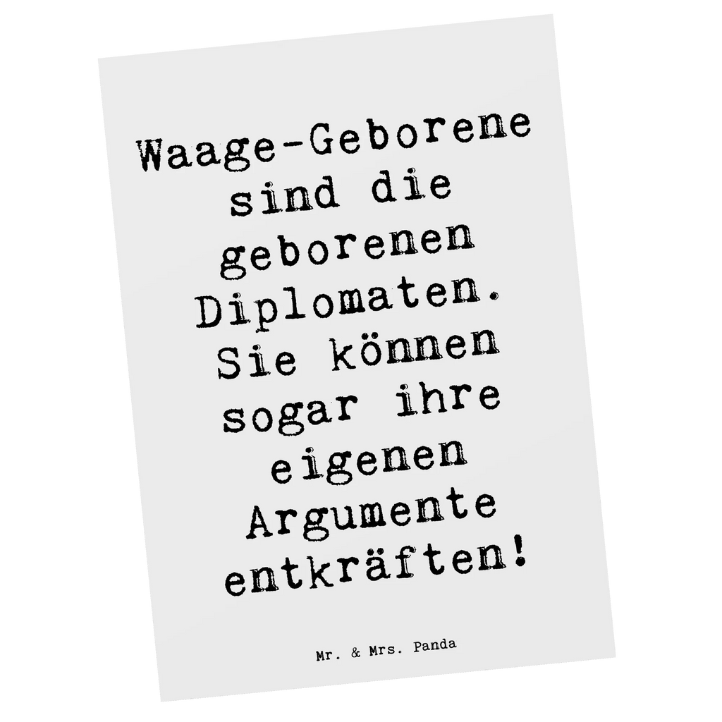 Postkarte Spruch Diplomatische Waage Postkarte, Karte, Geschenkkarte, Grußkarte, Einladung, Ansichtskarte, Geburtstagskarte, Einladungskarte, Dankeskarte, Ansichtskarten, Einladung Geburtstag, Einladungskarten Geburtstag, Tierkreiszeichen, Sternzeichen, Horoskop, Astrologie, Aszendent