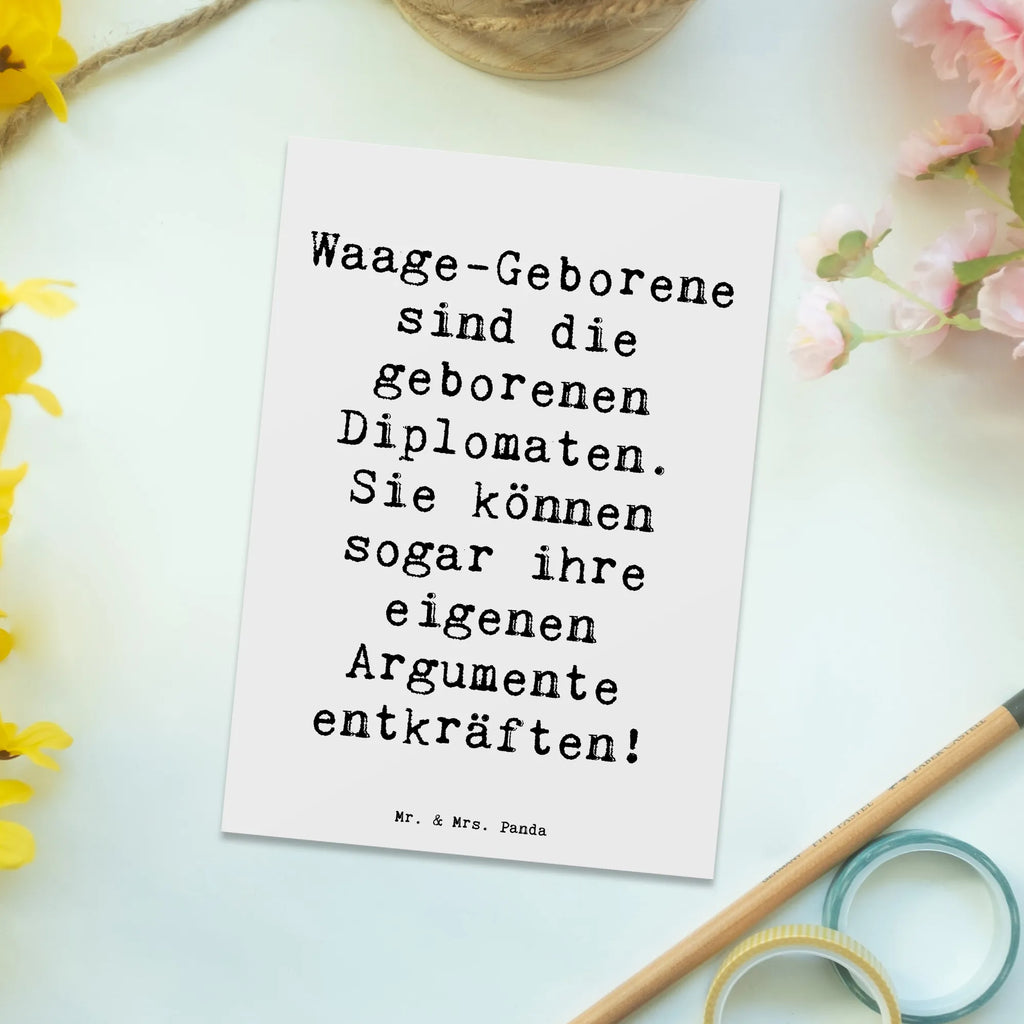 Postkarte Spruch Diplomatische Waage Postkarte, Karte, Geschenkkarte, Grußkarte, Einladung, Ansichtskarte, Geburtstagskarte, Einladungskarte, Dankeskarte, Ansichtskarten, Einladung Geburtstag, Einladungskarten Geburtstag, Tierkreiszeichen, Sternzeichen, Horoskop, Astrologie, Aszendent