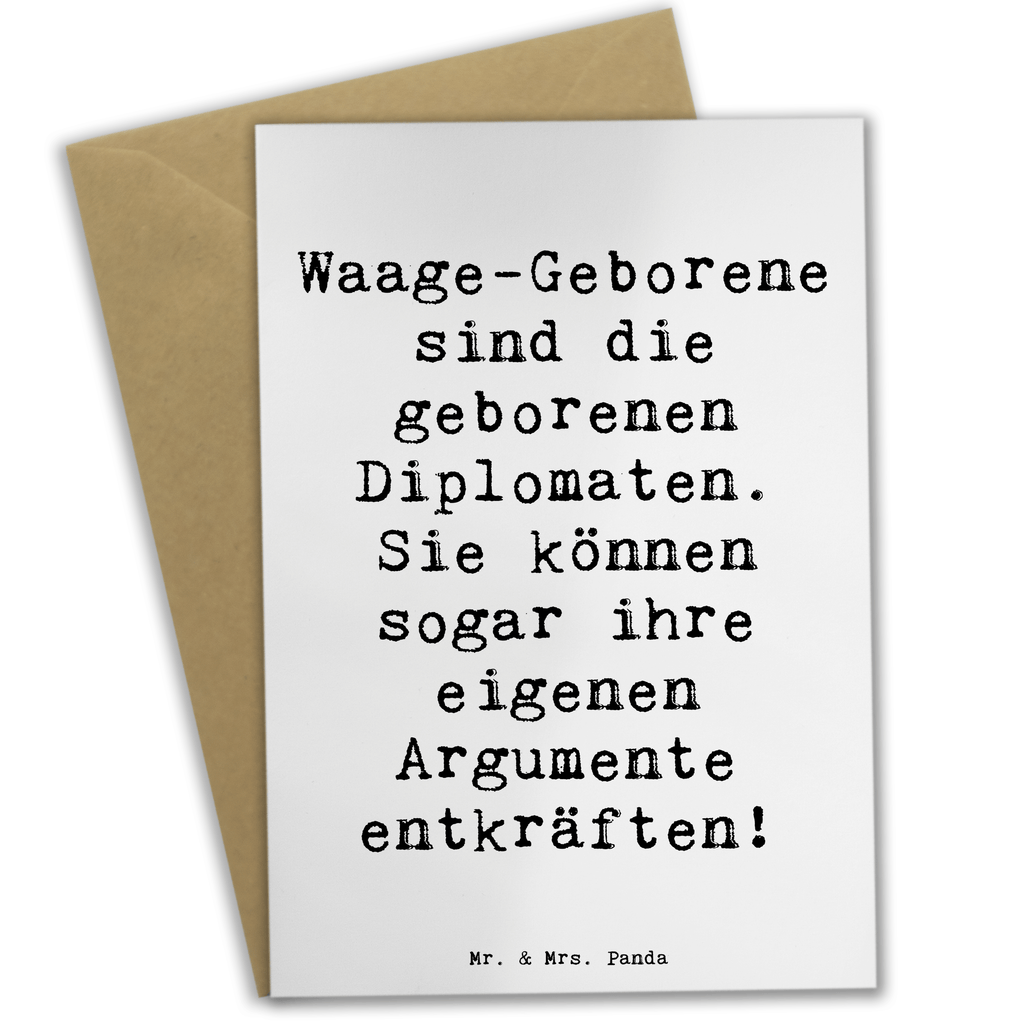 Grußkarte Waage Diplomatie Grußkarte, Klappkarte, Einladungskarte, Glückwunschkarte, Hochzeitskarte, Geburtstagskarte, Karte, Ansichtskarten, Tierkreiszeichen, Sternzeichen, Horoskop, Astrologie, Aszendent