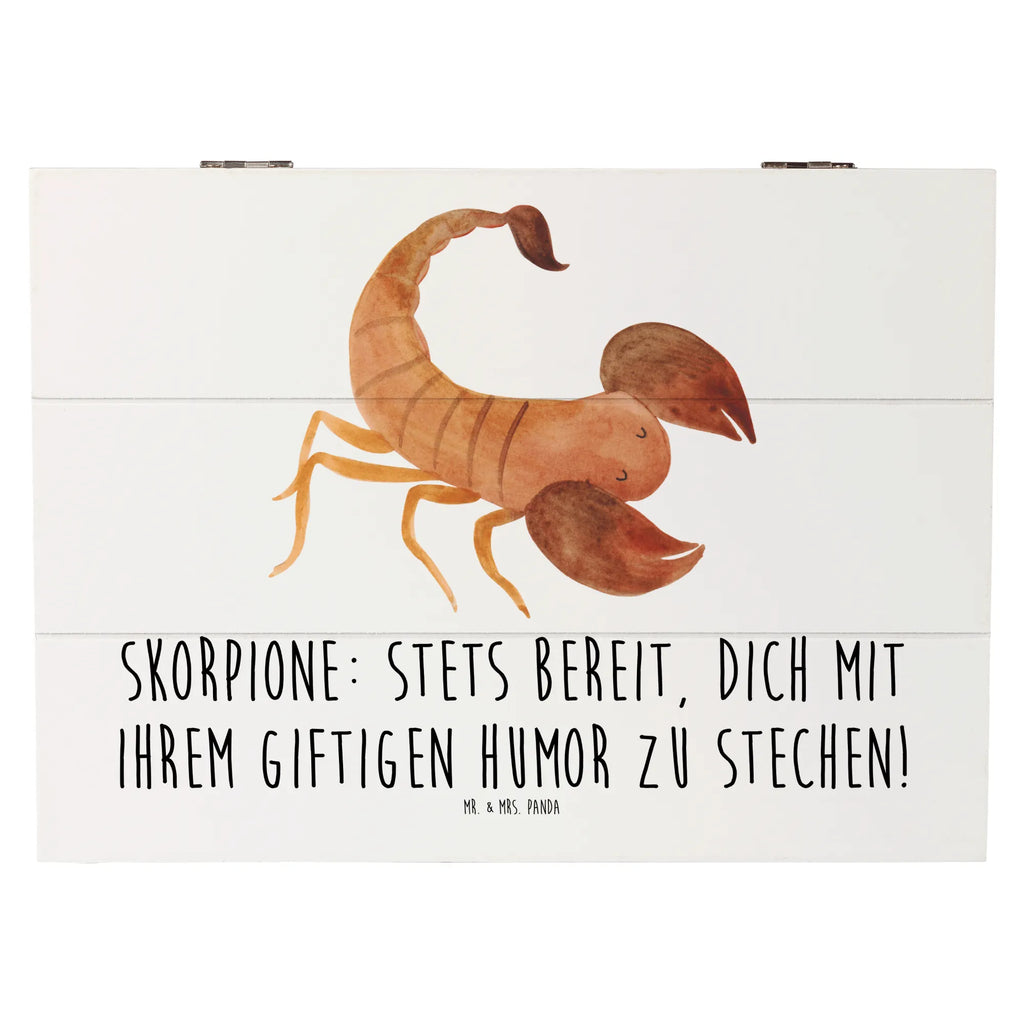 Holzkiste Skorpion Humor Holzkiste, Kiste, Schatzkiste, Truhe, Schatulle, XXL, Erinnerungsbox, Erinnerungskiste, Dekokiste, Aufbewahrungsbox, Geschenkbox, Geschenkdose, Tierkreiszeichen, Sternzeichen, Horoskop, Astrologie, Aszendent