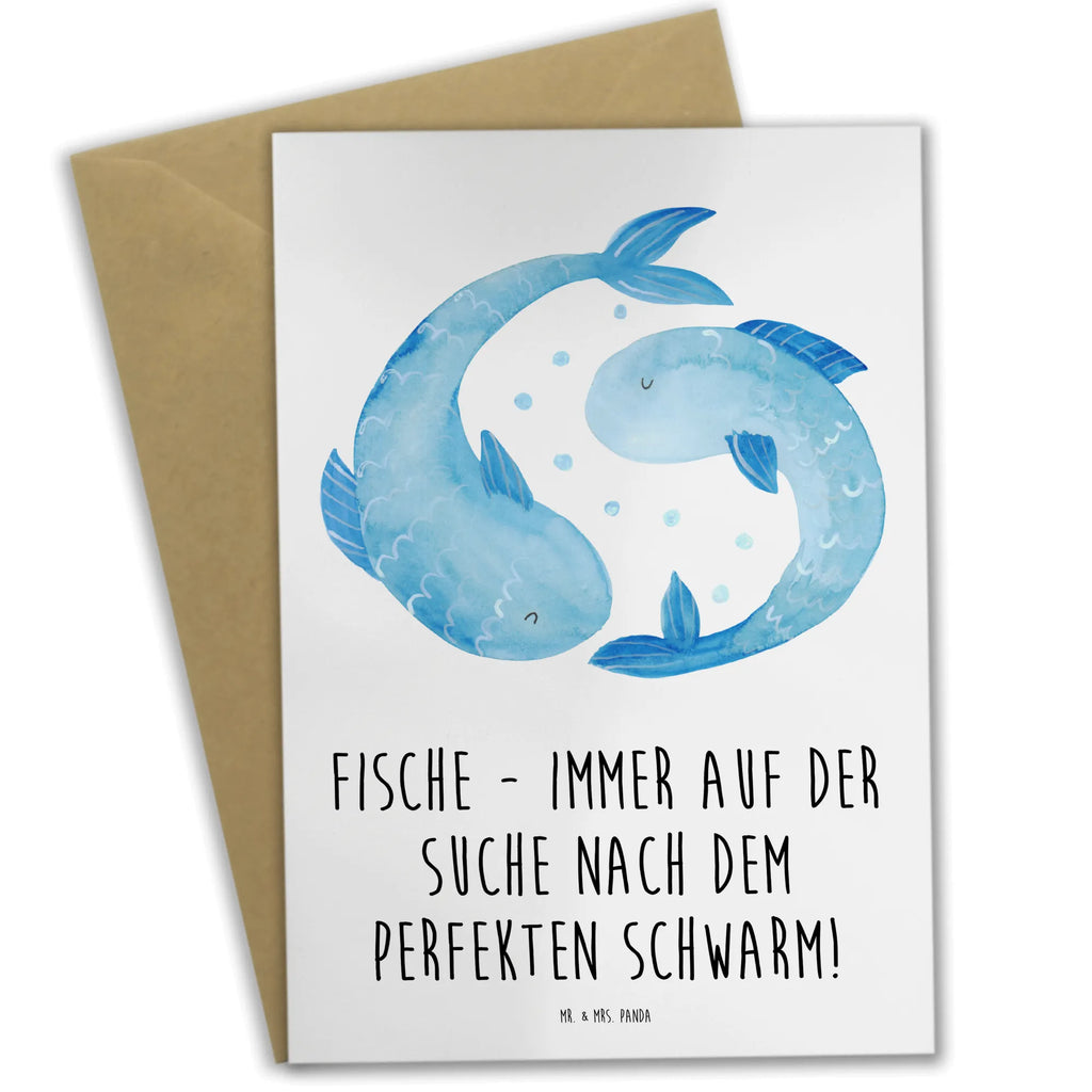 Grußkarte Fische Schwarm Grußkarte, Klappkarte, Einladungskarte, Glückwunschkarte, Hochzeitskarte, Geburtstagskarte, Karte, Ansichtskarten, Tierkreiszeichen, Sternzeichen, Horoskop, Astrologie, Aszendent