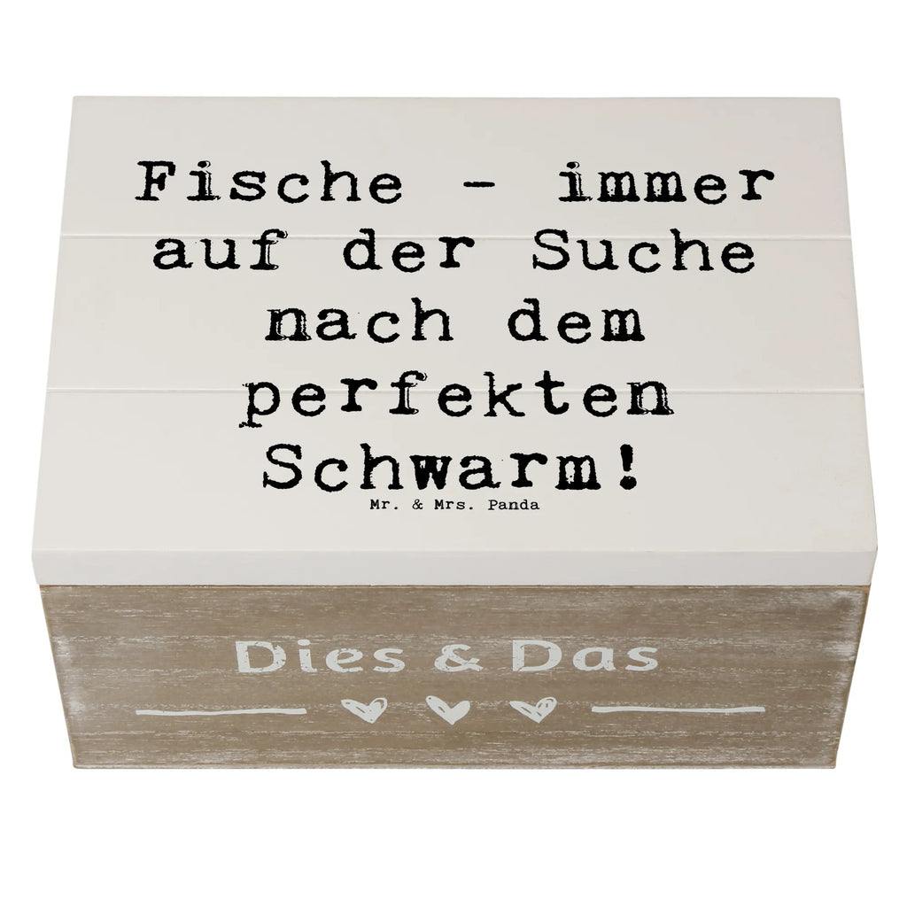 Holzkiste Spruch Fische Schwarm Holzkiste, Kiste, Schatzkiste, Truhe, Schatulle, XXL, Erinnerungsbox, Erinnerungskiste, Dekokiste, Aufbewahrungsbox, Geschenkbox, Geschenkdose, Tierkreiszeichen, Sternzeichen, Horoskop, Astrologie, Aszendent