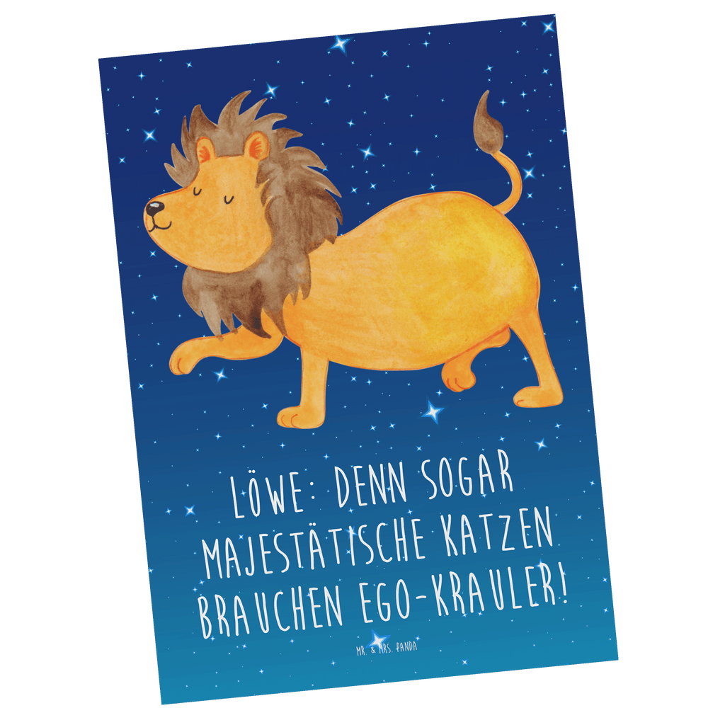 Postkarte Löwe: Denn sogar Majestätische Katzen brauchen Ego-Krauler! Postkarte, Karte, Geschenkkarte, Grußkarte, Einladung, Ansichtskarte, Geburtstagskarte, Einladungskarte, Dankeskarte, Ansichtskarten, Einladung Geburtstag, Einladungskarten Geburtstag, Tierkreiszeichen, Sternzeichen, Horoskop, Astrologie, Aszendent