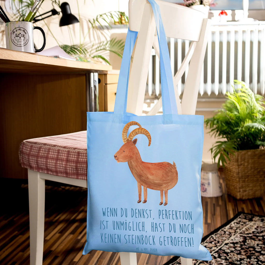 Tragetasche Steinbock Perfektion Beuteltasche, Beutel, Einkaufstasche, Jutebeutel, Stoffbeutel, Tasche, Shopper, Umhängetasche, Strandtasche, Schultertasche, Stofftasche, Tragetasche, Badetasche, Jutetasche, Einkaufstüte, Laptoptasche, Tierkreiszeichen, Sternzeichen, Horoskop, Astrologie, Aszendent