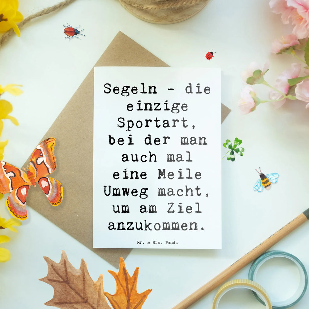 Grußkarte Spruch Segeln Umweg Grußkarte, Klappkarte, Einladungskarte, Glückwunschkarte, Hochzeitskarte, Geburtstagskarte, Karte, Ansichtskarten, Geschenk, Sport, Sportart, Hobby, Schenken, Danke, Dankeschön, Auszeichnung, Gewinn, Sportler