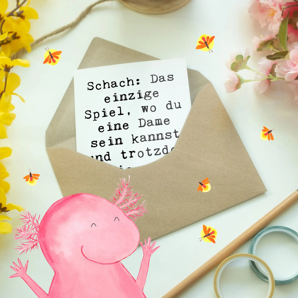 Grußkarte Spruch Schach Dame und König Grußkarte, Klappkarte, Einladungskarte, Glückwunschkarte, Hochzeitskarte, Geburtstagskarte, Karte, Ansichtskarten, Geschenk, Sport, Sportart, Hobby, Schenken, Danke, Dankeschön, Auszeichnung, Gewinn, Sportler