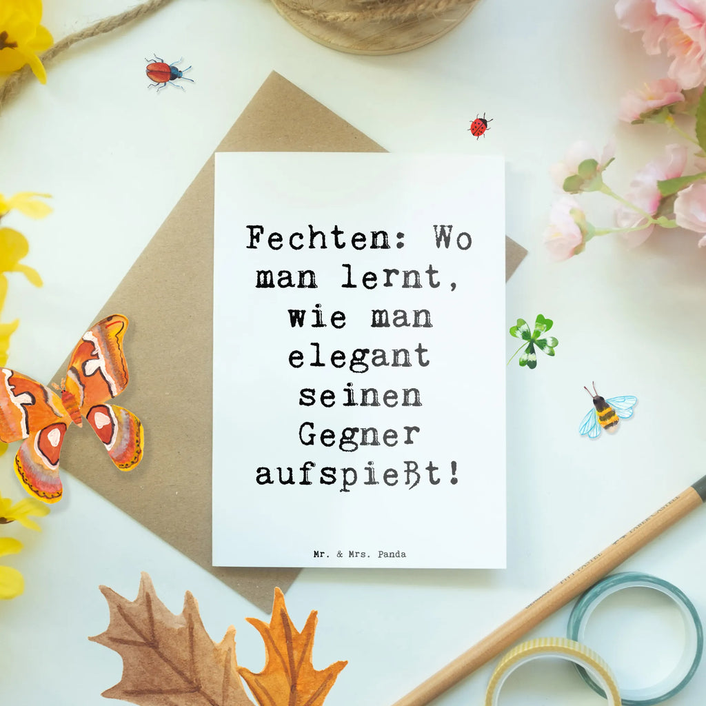 Grußkarte Spruch Fechten Eleganz Grußkarte, Klappkarte, Einladungskarte, Glückwunschkarte, Hochzeitskarte, Geburtstagskarte, Karte, Ansichtskarten, Geschenk, Sport, Sportart, Hobby, Schenken, Danke, Dankeschön, Auszeichnung, Gewinn, Sportler