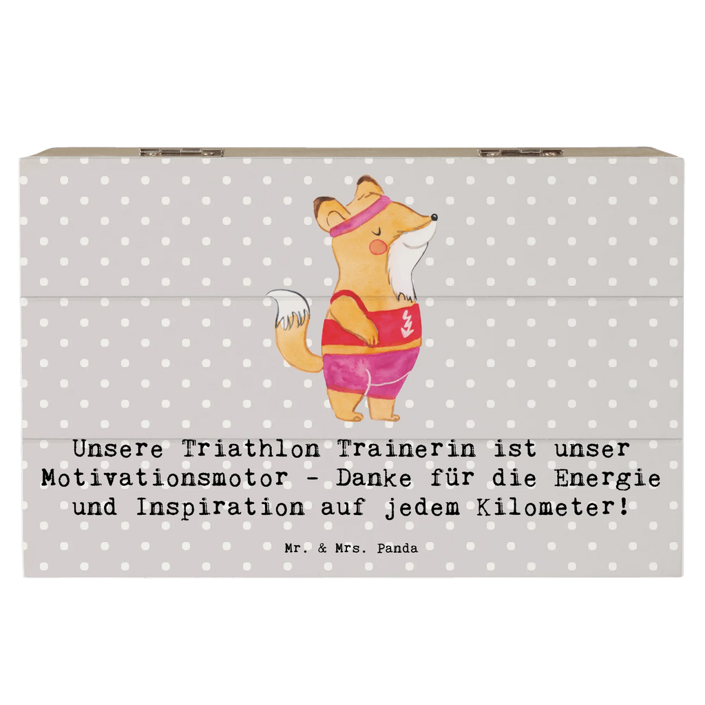 Holzkiste Triathlon Trainerin Holzkiste, Kiste, Schatzkiste, Truhe, Schatulle, XXL, Erinnerungsbox, Erinnerungskiste, Dekokiste, Aufbewahrungsbox, Geschenkbox, Geschenkdose, Geschenk, Sport, Sportart, Hobby, Schenken, Danke, Dankeschön, Auszeichnung, Gewinn, Sportler