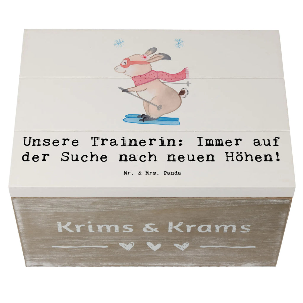 Holzkiste Skispringen Trainerin Holzkiste, Kiste, Schatzkiste, Truhe, Schatulle, XXL, Erinnerungsbox, Erinnerungskiste, Dekokiste, Aufbewahrungsbox, Geschenkbox, Geschenkdose, Geschenk, Sport, Sportart, Hobby, Schenken, Danke, Dankeschön, Auszeichnung, Gewinn, Sportler