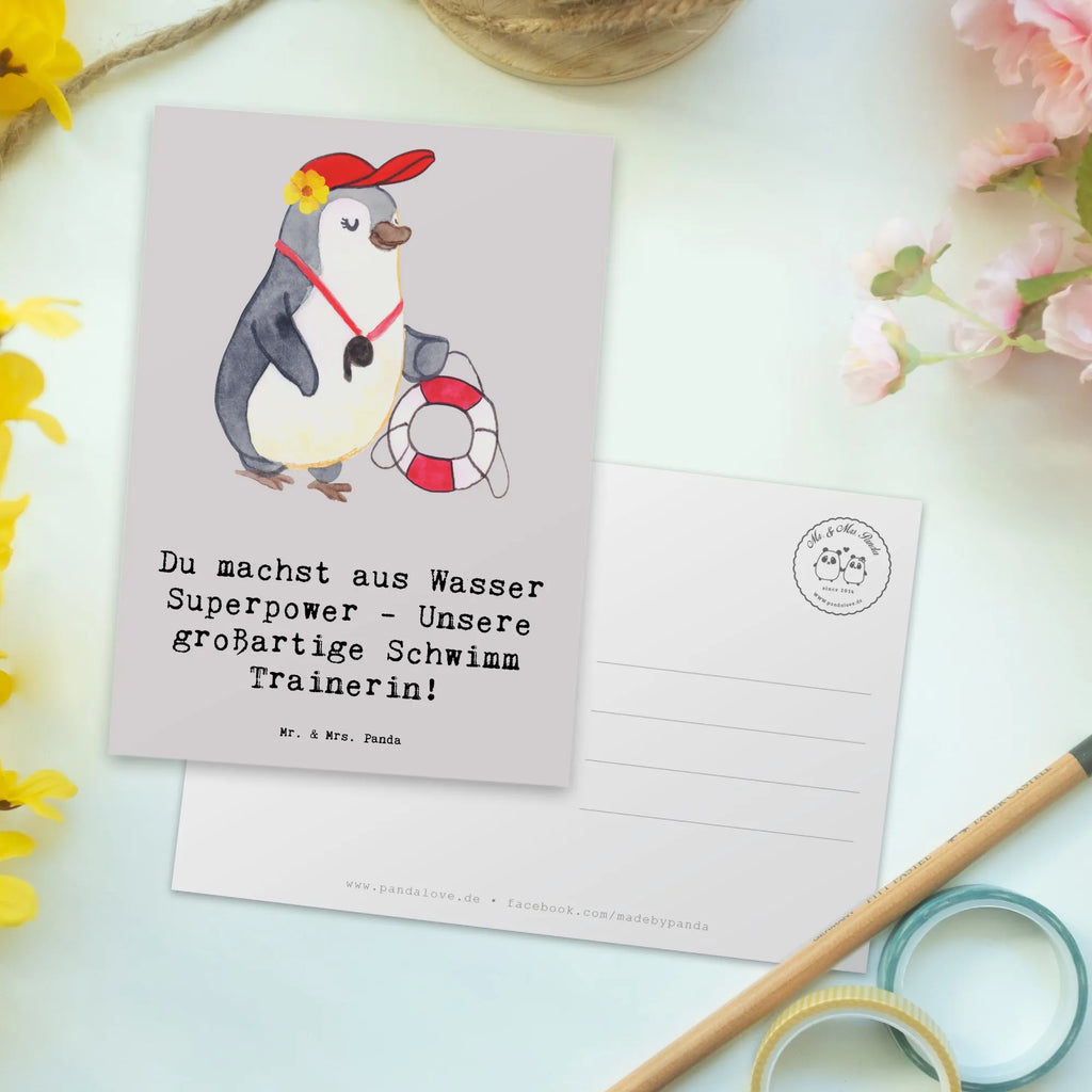 Postkarte Superpower Schwimmen Trainerin Postkarte, Karte, Geschenkkarte, Grußkarte, Einladung, Ansichtskarte, Geburtstagskarte, Einladungskarte, Dankeskarte, Ansichtskarten, Einladung Geburtstag, Einladungskarten Geburtstag, Geschenk, Sport, Sportart, Hobby, Schenken, Danke, Dankeschön, Auszeichnung, Gewinn, Sportler