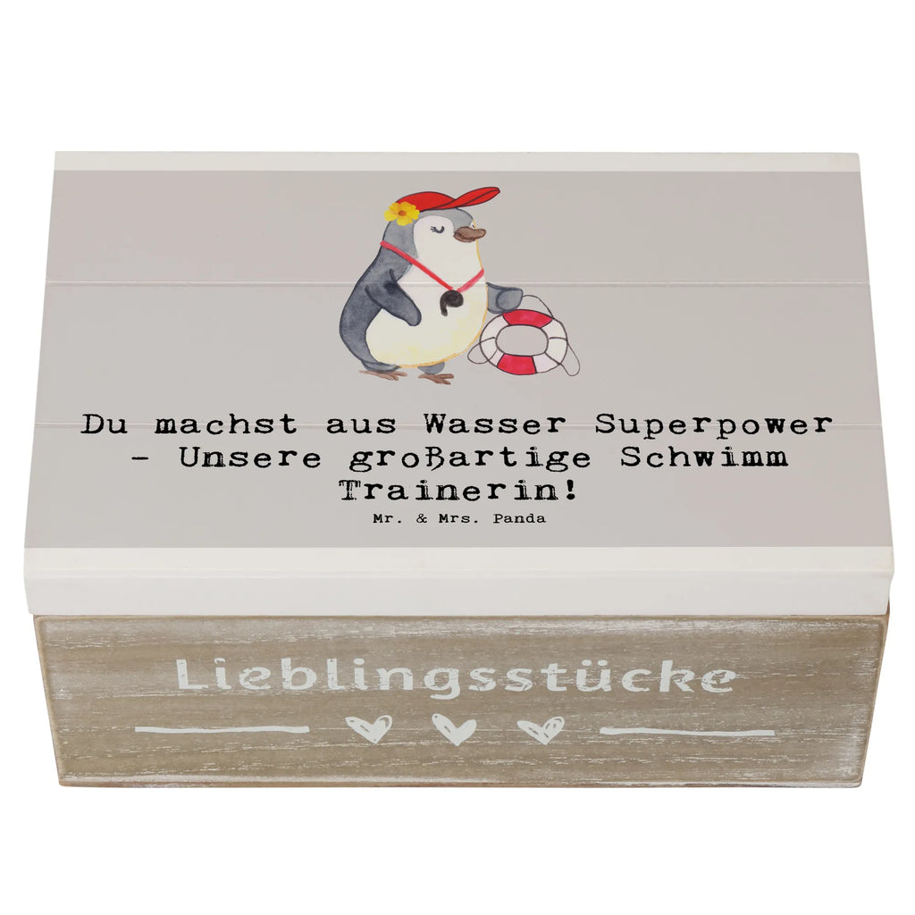 Holzkiste Superpower Schwimmen Trainerin Holzkiste, Kiste, Schatzkiste, Truhe, Schatulle, XXL, Erinnerungsbox, Erinnerungskiste, Dekokiste, Aufbewahrungsbox, Geschenkbox, Geschenkdose, Geschenk, Sport, Sportart, Hobby, Schenken, Danke, Dankeschön, Auszeichnung, Gewinn, Sportler