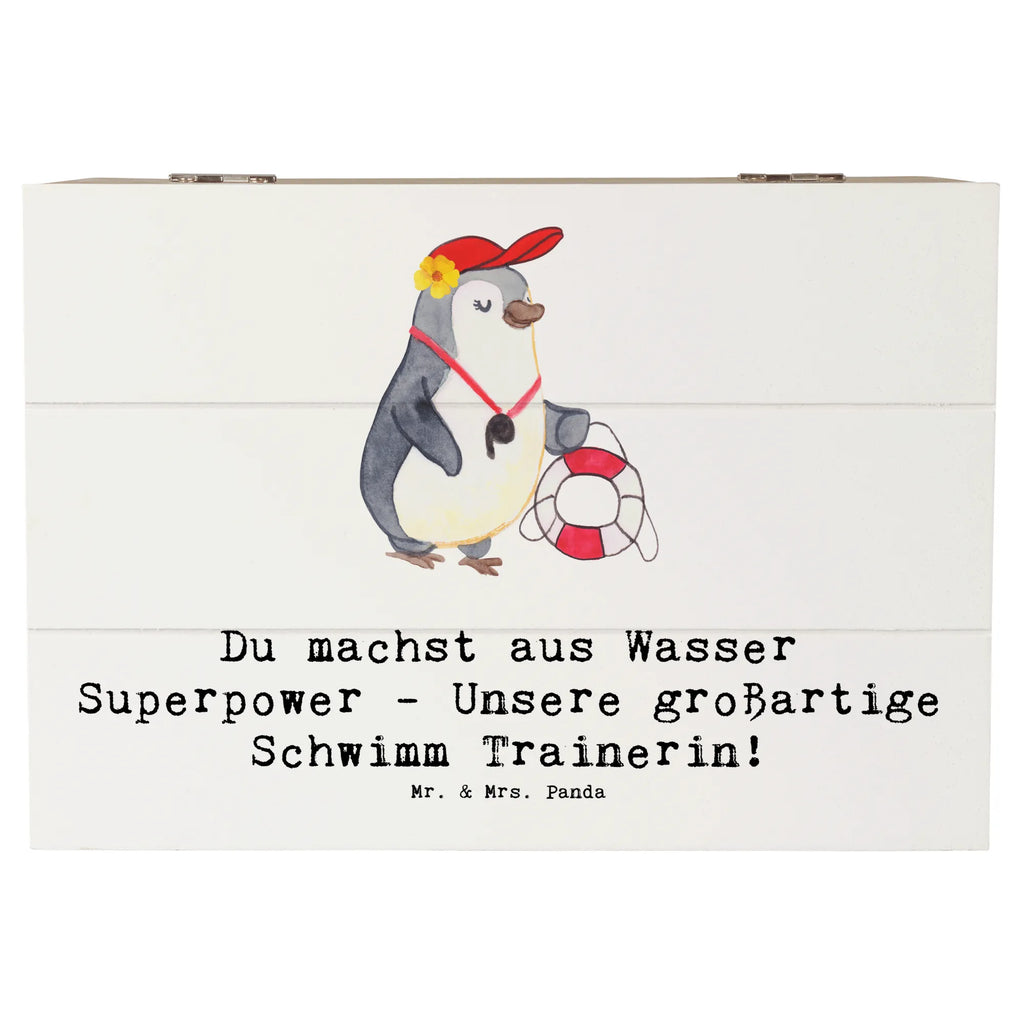 Holzkiste Superpower Schwimmen Trainerin Holzkiste, Kiste, Schatzkiste, Truhe, Schatulle, XXL, Erinnerungsbox, Erinnerungskiste, Dekokiste, Aufbewahrungsbox, Geschenkbox, Geschenkdose, Geschenk, Sport, Sportart, Hobby, Schenken, Danke, Dankeschön, Auszeichnung, Gewinn, Sportler