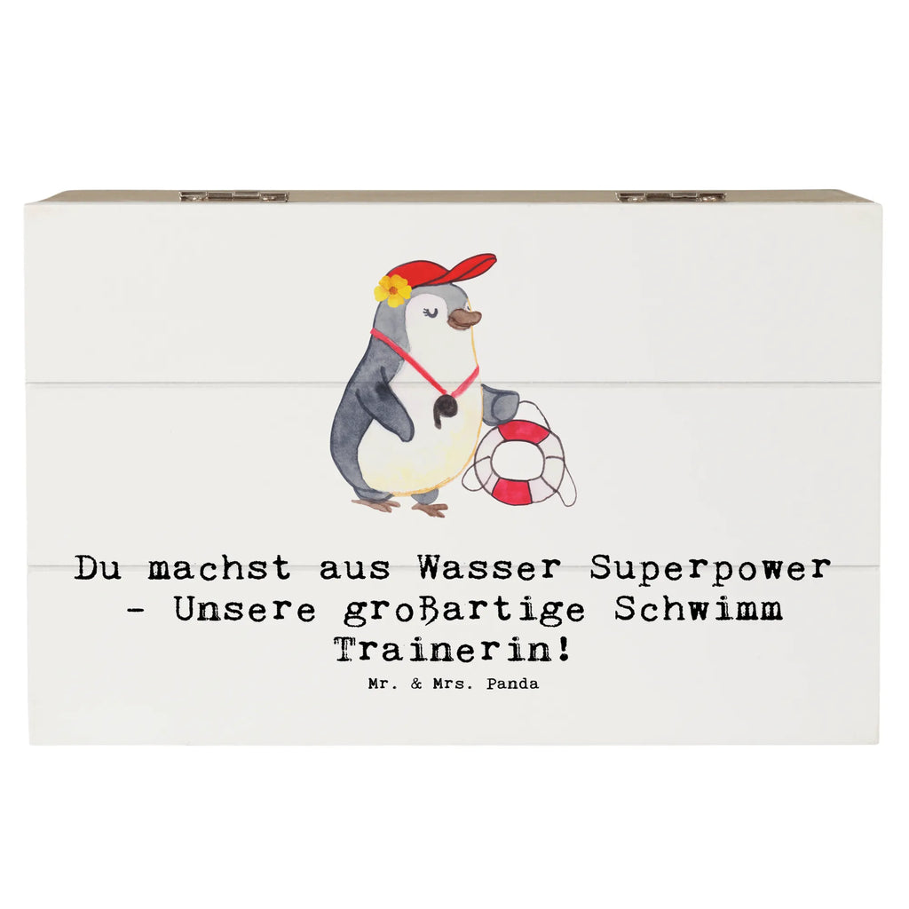 Holzkiste Superpower Schwimmen Trainerin Holzkiste, Kiste, Schatzkiste, Truhe, Schatulle, XXL, Erinnerungsbox, Erinnerungskiste, Dekokiste, Aufbewahrungsbox, Geschenkbox, Geschenkdose, Geschenk, Sport, Sportart, Hobby, Schenken, Danke, Dankeschön, Auszeichnung, Gewinn, Sportler