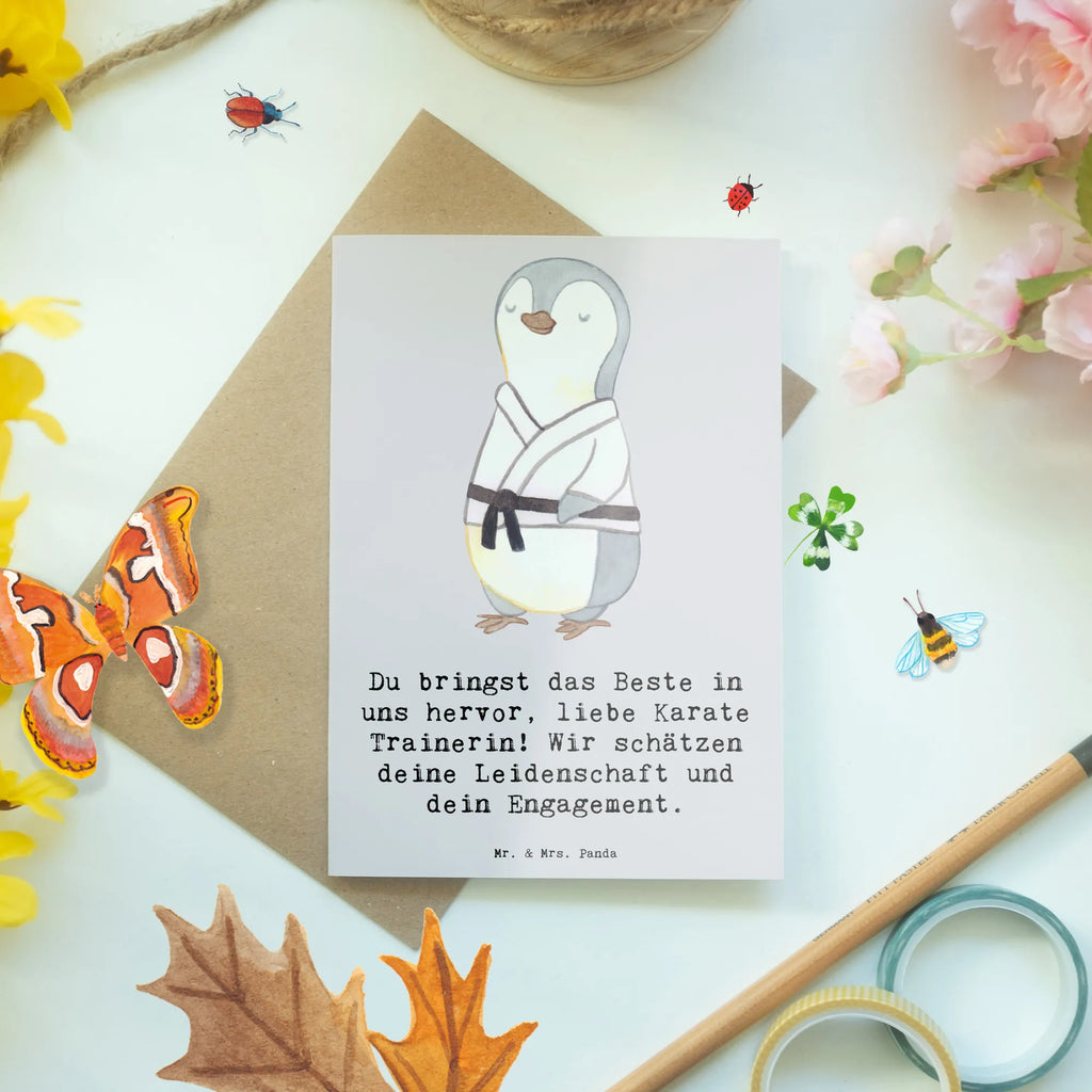 Grußkarte Karate Trainerin Grußkarte, Klappkarte, Einladungskarte, Glückwunschkarte, Hochzeitskarte, Geburtstagskarte, Karte, Ansichtskarten, Geschenk, Sport, Sportart, Hobby, Schenken, Danke, Dankeschön, Auszeichnung, Gewinn, Sportler