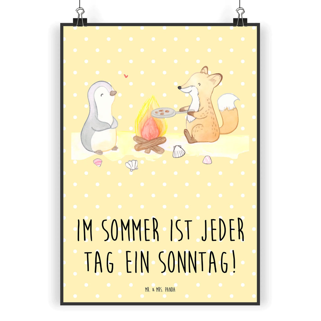 Poster Sommer Sonntag Poster, Wandposter, Bild, Wanddeko, Küchenposter, Kinderposter, Wanddeko Bild, Raumdekoration, Wanddekoration, Handgemaltes Poster, Mr. & Mrs. Panda Poster, Designposter, Kunstdruck, Posterdruck, Sommer, Sommermotive, Urlaubsmotive, Produkte für Urlauber, Sommer Produkte