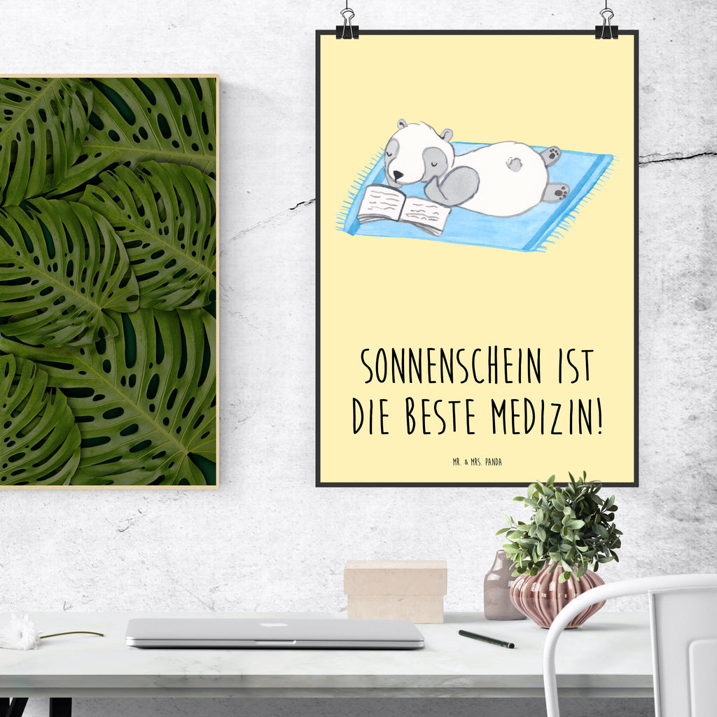 Poster Sommer Sonnenschein Poster, Wandposter, Bild, Wanddeko, Küchenposter, Kinderposter, Wanddeko Bild, Raumdekoration, Wanddekoration, Handgemaltes Poster, Mr. & Mrs. Panda Poster, Designposter, Kunstdruck, Posterdruck, Sommer, Sommermotive, Urlaubsmotive, Produkte für Urlauber, Sommer Produkte