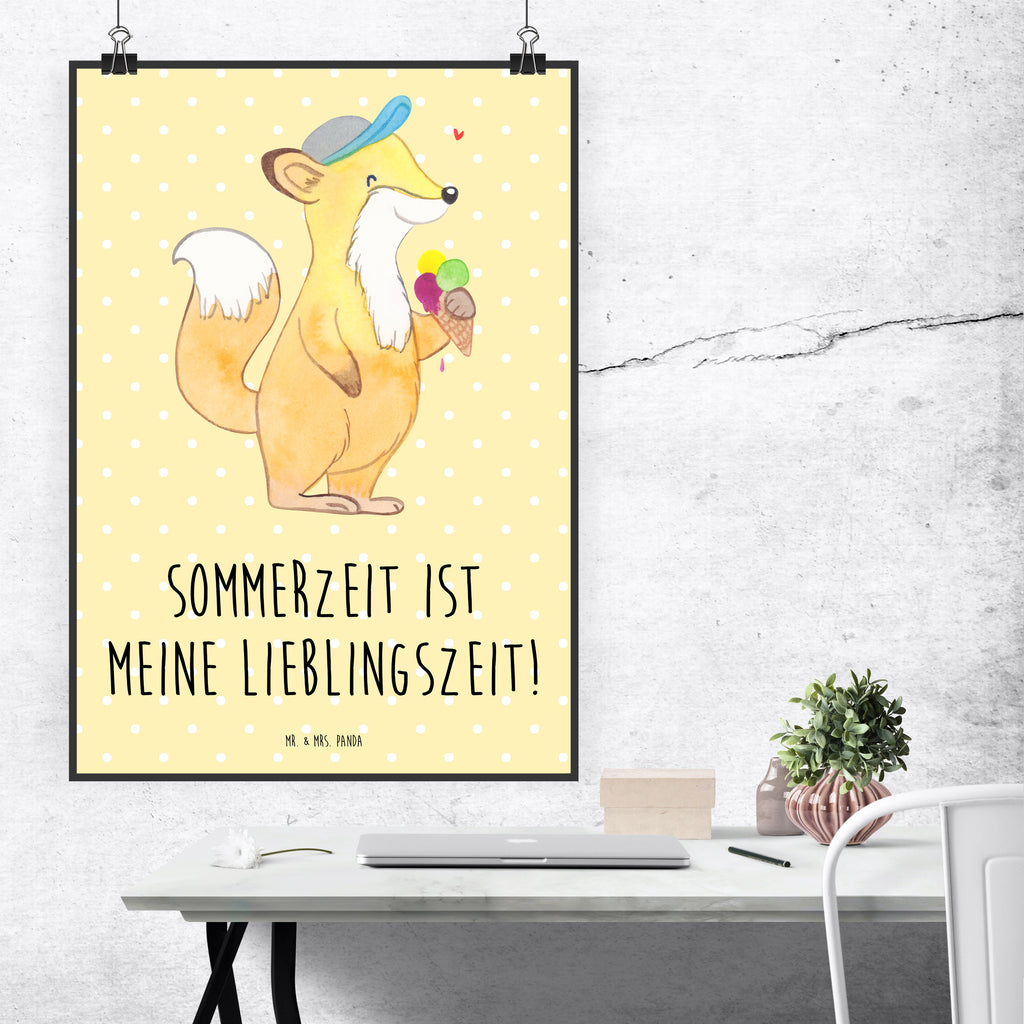 Poster Sommer Freude Poster, Wandposter, Bild, Wanddeko, Küchenposter, Kinderposter, Wanddeko Bild, Raumdekoration, Wanddekoration, Handgemaltes Poster, Mr. & Mrs. Panda Poster, Designposter, Kunstdruck, Posterdruck, Sommer, Sommermotive, Urlaubsmotive, Produkte für Urlauber, Sommer Produkte