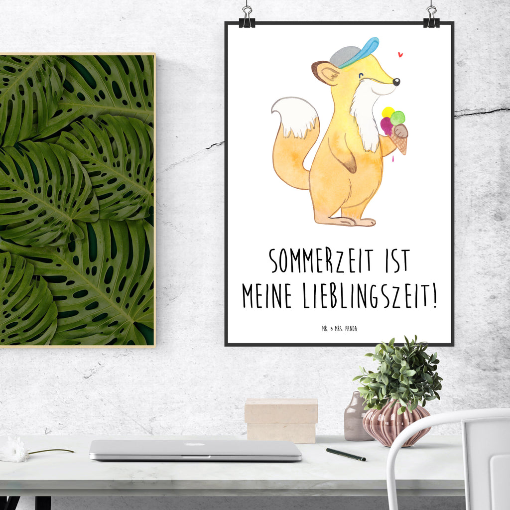 Poster Sommer Freude Poster, Wandposter, Bild, Wanddeko, Küchenposter, Kinderposter, Wanddeko Bild, Raumdekoration, Wanddekoration, Handgemaltes Poster, Mr. & Mrs. Panda Poster, Designposter, Kunstdruck, Posterdruck, Sommer, Sommermotive, Urlaubsmotive, Produkte für Urlauber, Sommer Produkte