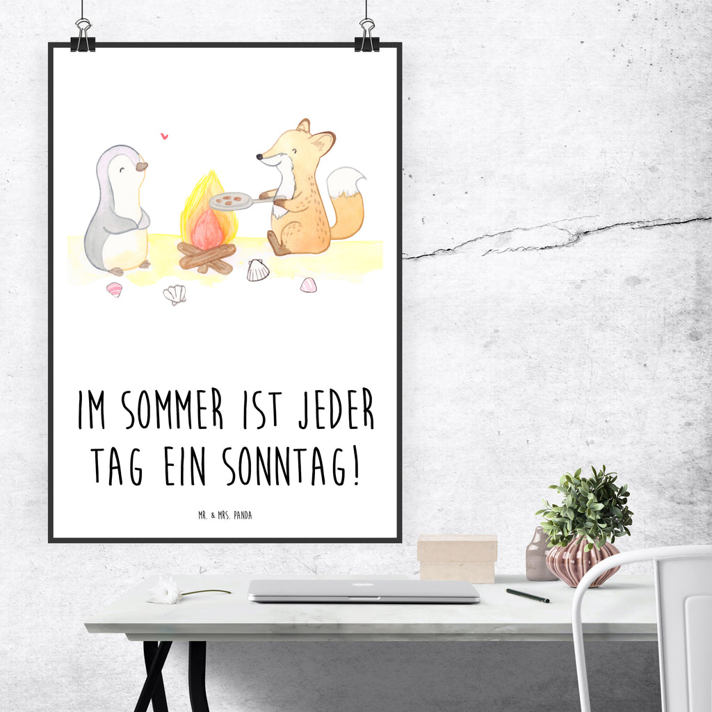 Poster Sommer Sonntag Poster, Wandposter, Bild, Wanddeko, Küchenposter, Kinderposter, Wanddeko Bild, Raumdekoration, Wanddekoration, Handgemaltes Poster, Mr. & Mrs. Panda Poster, Designposter, Kunstdruck, Posterdruck, Sommer, Sommermotive, Urlaubsmotive, Produkte für Urlauber, Sommer Produkte