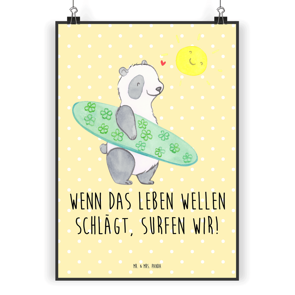 Poster Sommer Wellen Surf Poster, Wandposter, Bild, Wanddeko, Küchenposter, Kinderposter, Wanddeko Bild, Raumdekoration, Wanddekoration, Handgemaltes Poster, Mr. & Mrs. Panda Poster, Designposter, Kunstdruck, Posterdruck, Sommer, Sommermotive, Urlaubsmotive, Produkte für Urlauber, Sommer Produkte