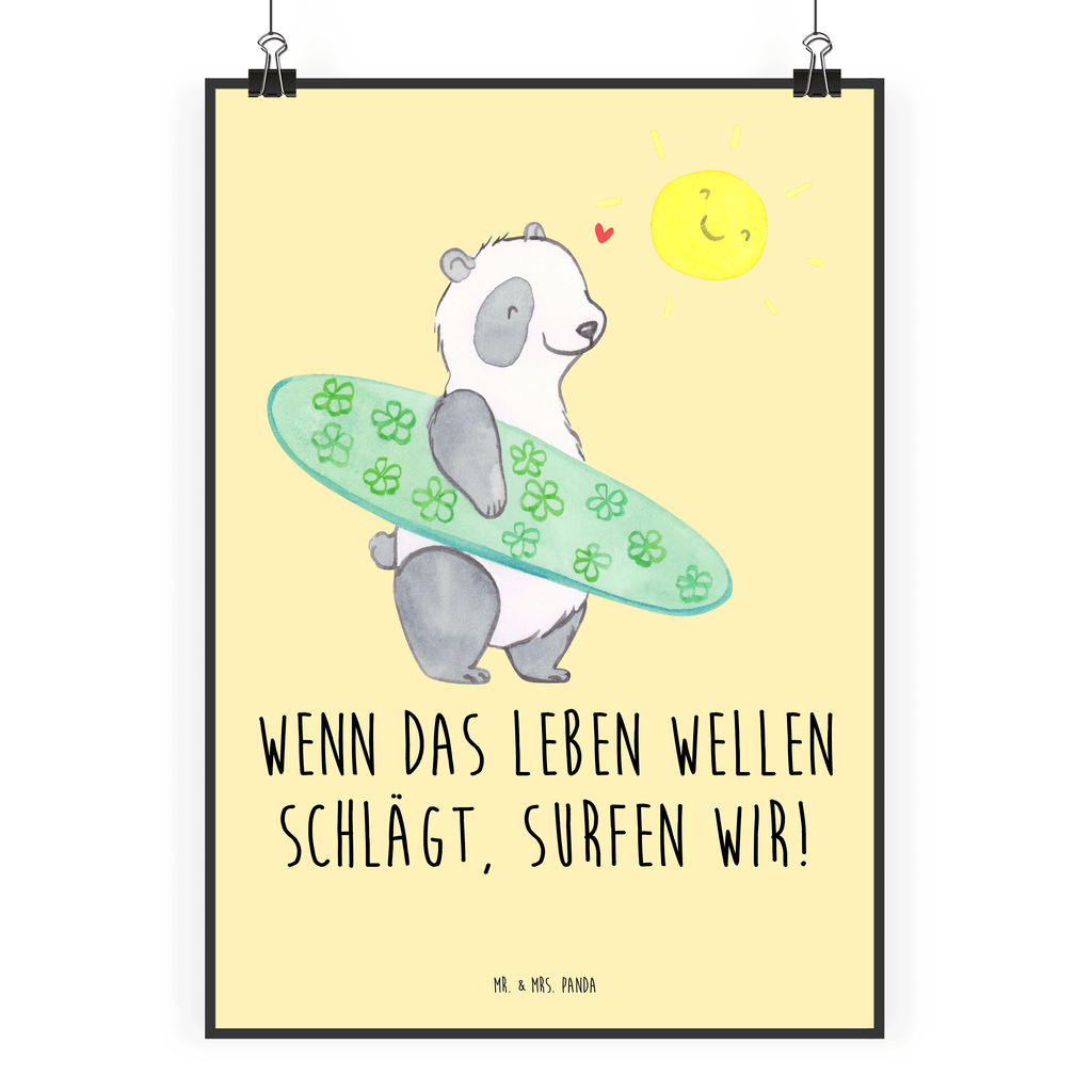 Poster Sommer Wellen Surf Poster, Wandposter, Bild, Wanddeko, Küchenposter, Kinderposter, Wanddeko Bild, Raumdekoration, Wanddekoration, Handgemaltes Poster, Mr. & Mrs. Panda Poster, Designposter, Kunstdruck, Posterdruck, Sommer, Sommermotive, Urlaubsmotive, Produkte für Urlauber, Sommer Produkte