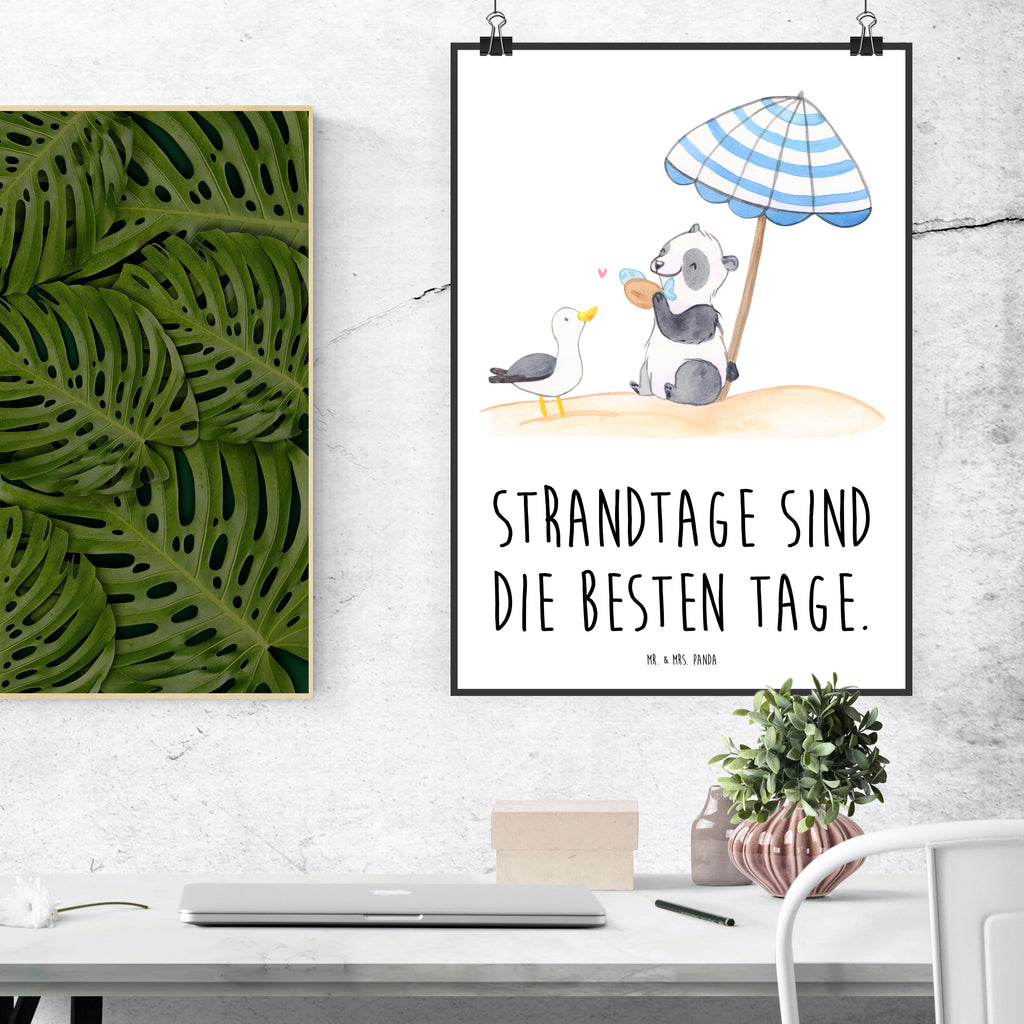 Poster Sommer Strandtage Poster, Wandposter, Bild, Wanddeko, Küchenposter, Kinderposter, Wanddeko Bild, Raumdekoration, Wanddekoration, Handgemaltes Poster, Mr. & Mrs. Panda Poster, Designposter, Kunstdruck, Posterdruck, Sommer, Sommermotive, Urlaubsmotive, Produkte für Urlauber, Sommer Produkte