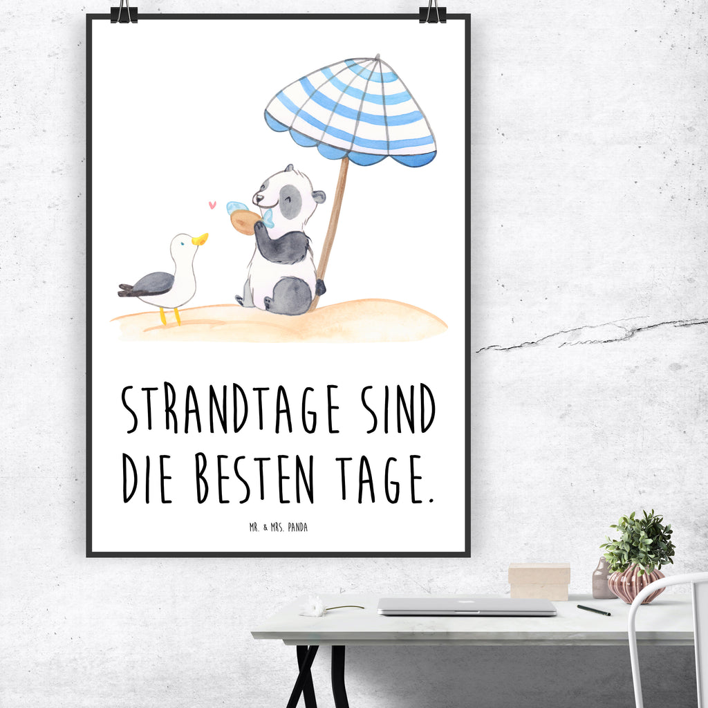 Poster Sommer Strandtage Poster, Wandposter, Bild, Wanddeko, Küchenposter, Kinderposter, Wanddeko Bild, Raumdekoration, Wanddekoration, Handgemaltes Poster, Mr. & Mrs. Panda Poster, Designposter, Kunstdruck, Posterdruck, Sommer, Sommermotive, Urlaubsmotive, Produkte für Urlauber, Sommer Produkte