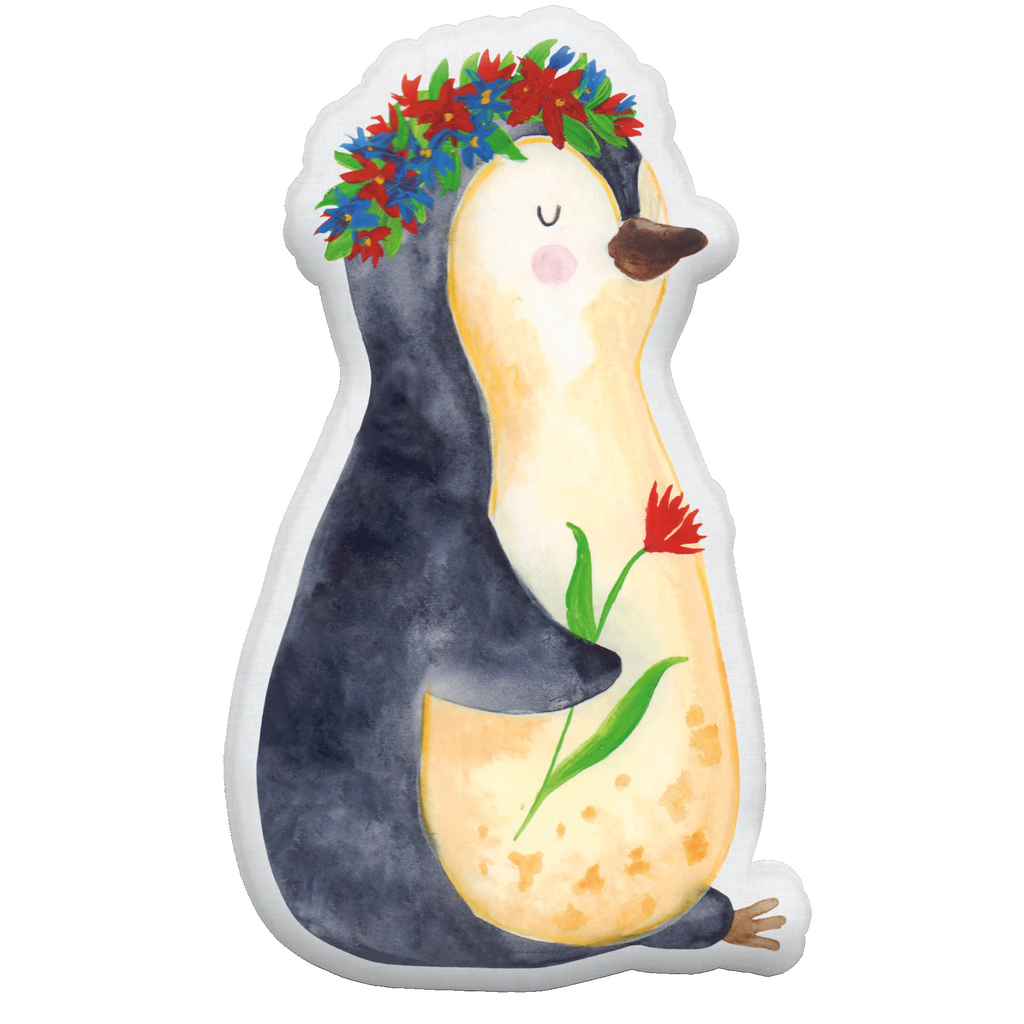 Tierkissen Pinguin Blumen Tierkissen, Kuscheltier, Plüschtier, Pinguin, Pinguine, Blumenkranz, Universum, Leben, Wünsche, Ziele, Lebensziele, Motivation, Lebenslust, Liebeskummer, Geschenkidee