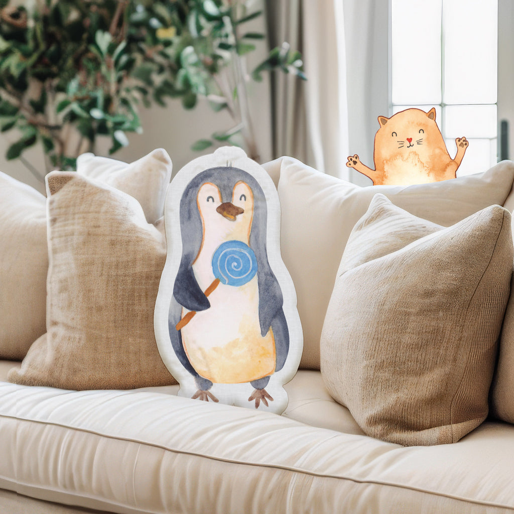 Personalisiertes Tierkissen Pinguin Lolli Personalisiertes Tierkissen, Pinguin, Pinguine, Lolli, Süßigkeiten, Blödsinn, Spruch, Rebell, Gauner, Ganove, Rabauke