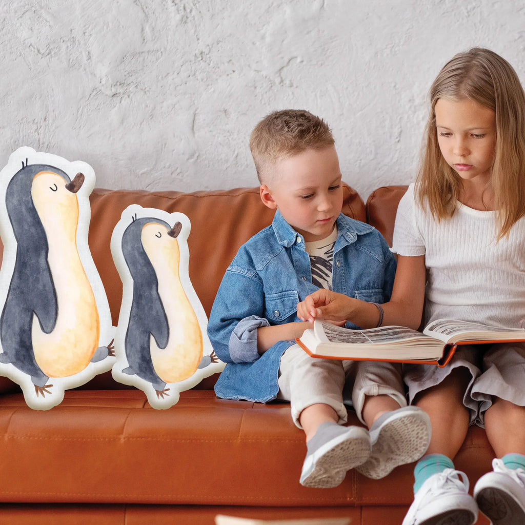 Personalisiertes Tierkissen Pinguin marschieren Personalisiertes Tierkissen, Pinguin, Pinguine, Frühaufsteher, Langschläfer, Bruder, Schwester, Familie