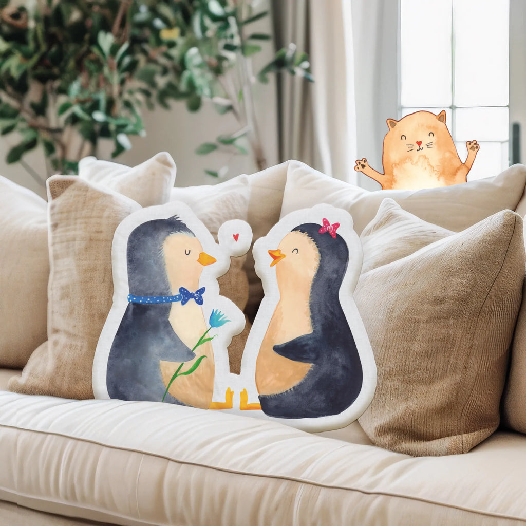 Personalisiertes Tierkissen Pinguin Pärchen Personalisiertes Tierkissen, Pinguin, Pinguine, Liebe, Liebespaar, Liebesbeweis, Liebesgeschenk, Verlobung, Jahrestag, Hochzeitstag, Hochzeit, Hochzeitsgeschenk, große Liebe, Traumpaar