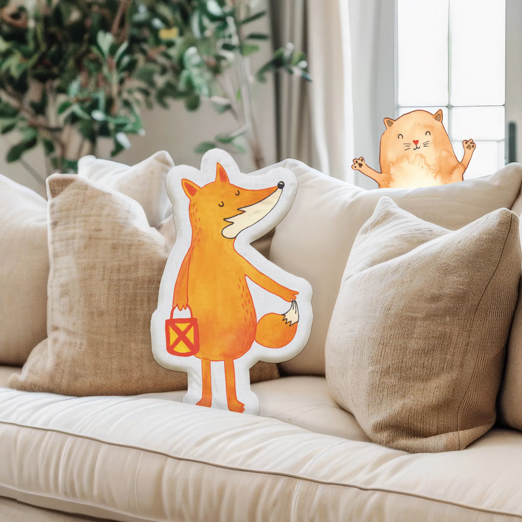 Animal Pillow Fox Lantern Tierkissen, Kuscheltier, Plüschtier, Tier, Fuchs, Füchse, Spruch trösten, Liebeskummer Spruch, Laterne, Sankt Martin, Laternenumzug, Aufmuntern, Cäsar Otto Hugo Flaischlen