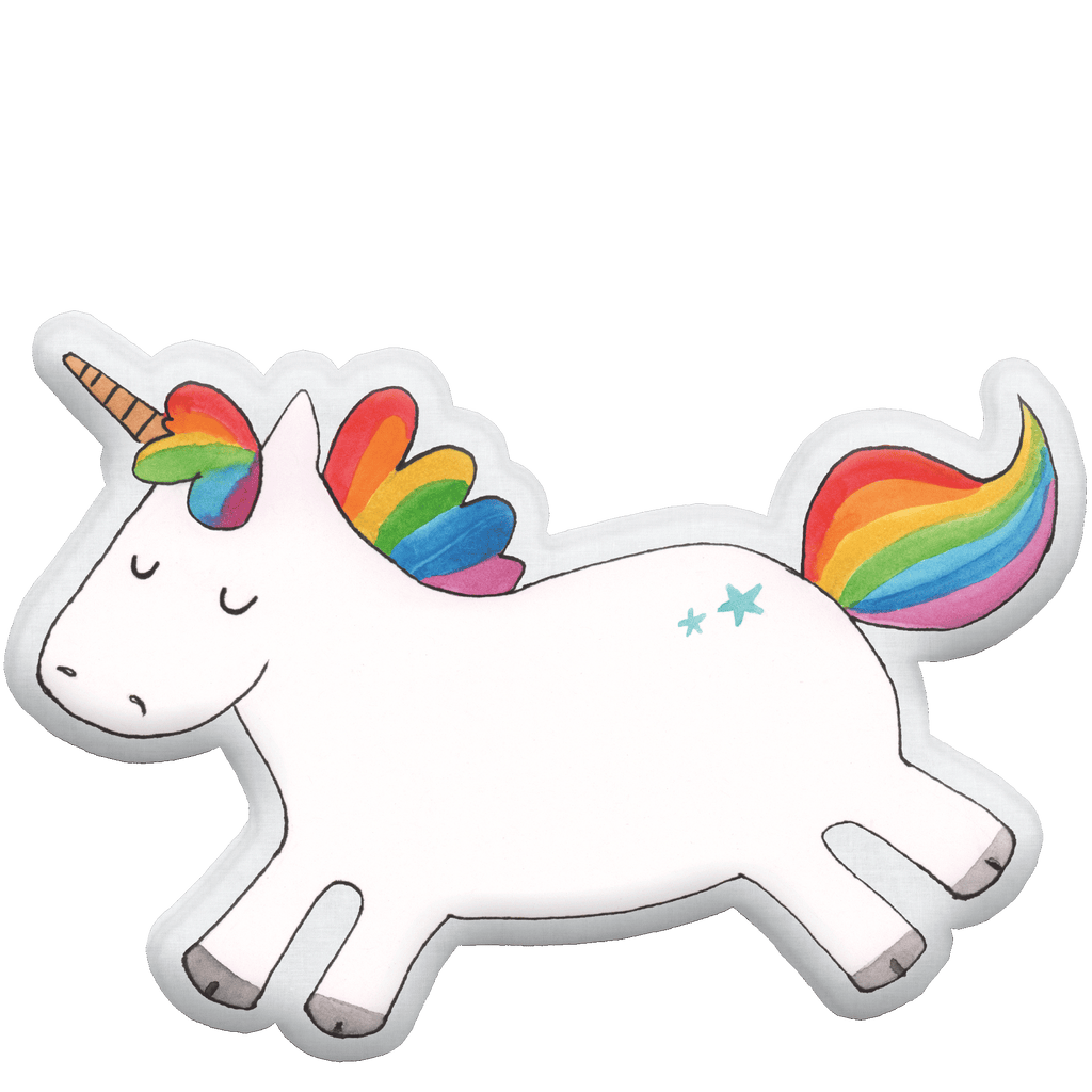 Tierkissen Einhorn Happy Tierkissen, Kuscheltier, Plüschtier, Einhorn, Einhörner, Einhorn Deko, Pegasus, Unicorn, glücklich, fröhlich, Spaß, Freude, Lebensfreude, witzig, spannend, Lächeln, Lachen