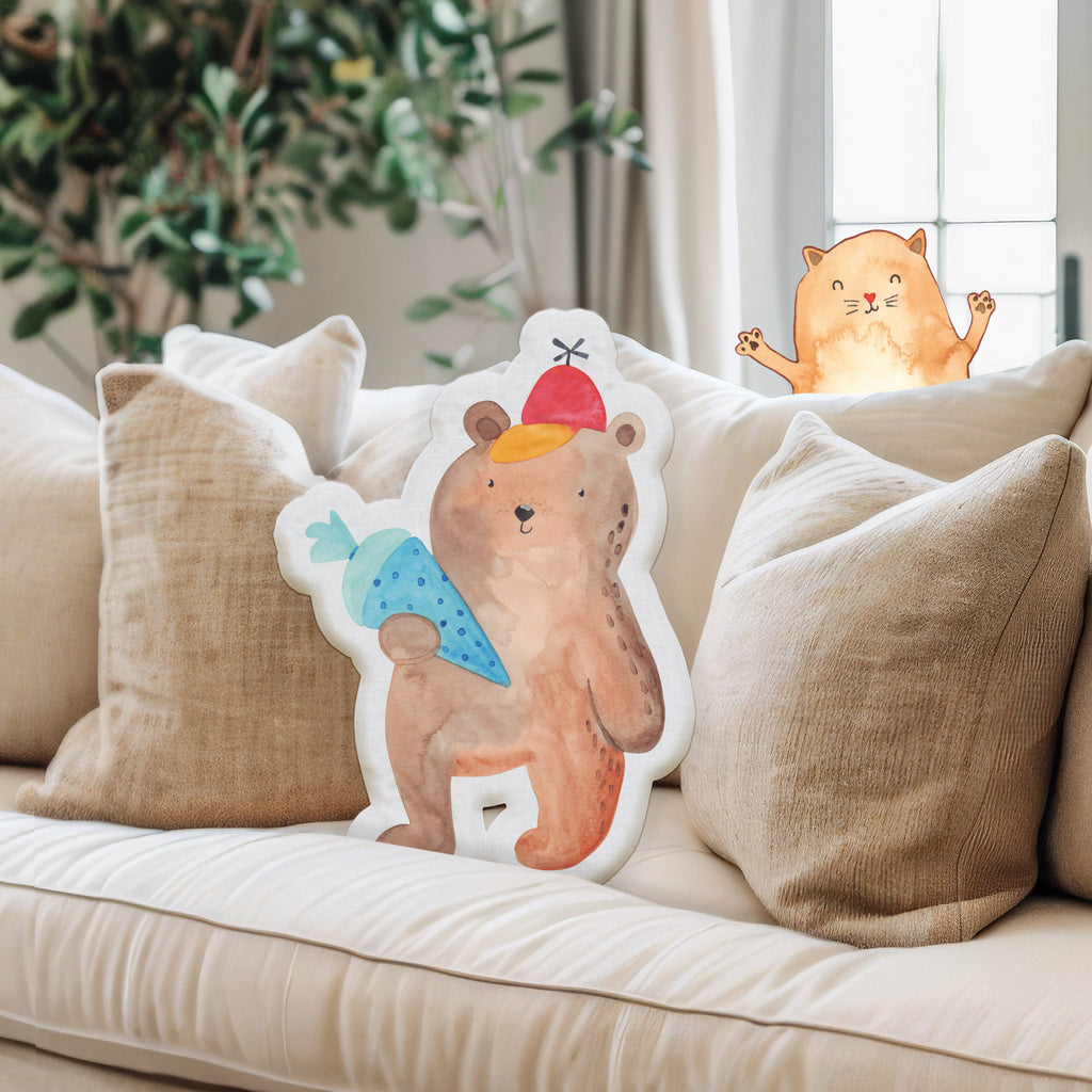 Kissen Kuscheltier Bär Schultüte Tierkissen, Kuscheltier, Plüschtier, Bär, Teddy, Teddybär, Bär Motiv, Schultüte, Erster Schultag Geschenk, Einschulung Geschenk, Schule Geschenk, Grundschule, Schulanfang, Schulbeginn