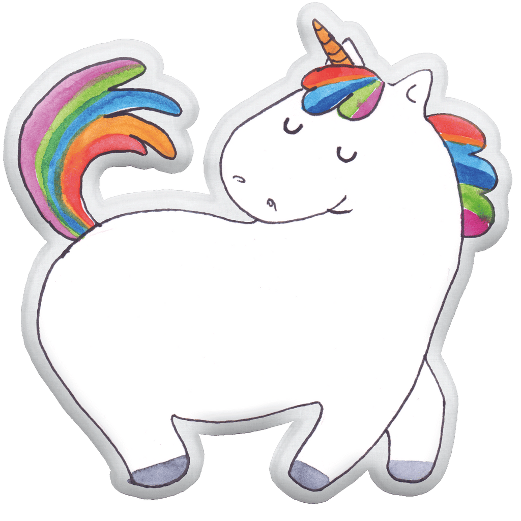 Tierkissen Einhorn Stolzieren Tierkissen, Kuscheltier, Plüschtier, Einhorn, Einhörner, Einhorn Deko, Pegasus, Unicorn, stolz, anders, bunt, Pferd, Reiter, Reiten, Freundin, Geschenk