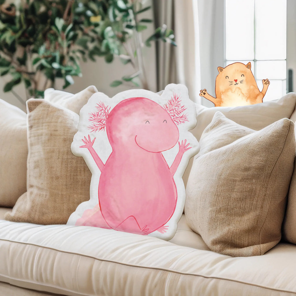 Animal Pillow axolotl Hooray Tierkissen, Kuscheltier, Plüschtier, Tier, Stofftier, Axolotl, Molch, Axolot, Schwanzlurch, Lurch, Lurche, fröhlich, Spaß, Freude, Motivation, Zufriedenheit