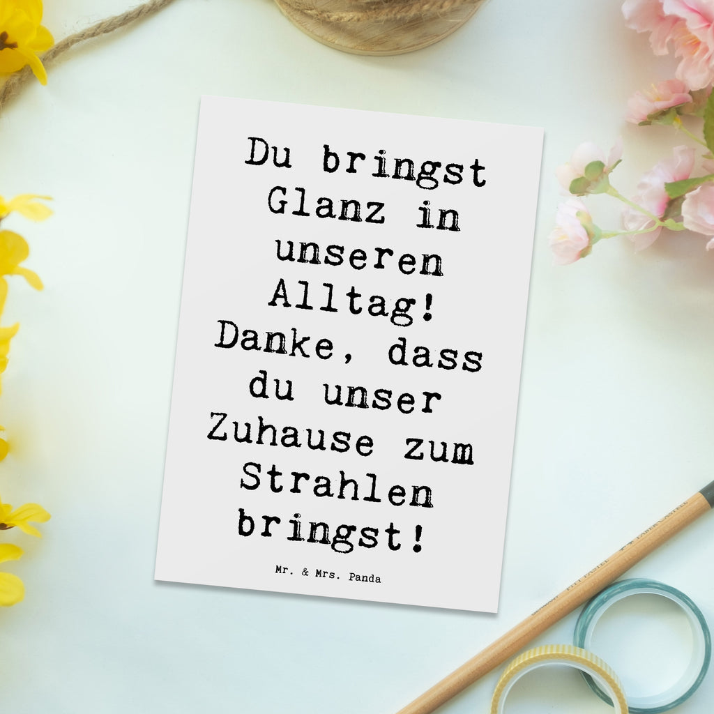 Postkarte Spruch Glanz Putzfrau Postkarte, Karte, Geschenkkarte, Grußkarte, Einladung, Ansichtskarte, Geburtstagskarte, Einladungskarte, Dankeskarte, Ansichtskarten, Einladung Geburtstag, Einladungskarten Geburtstag